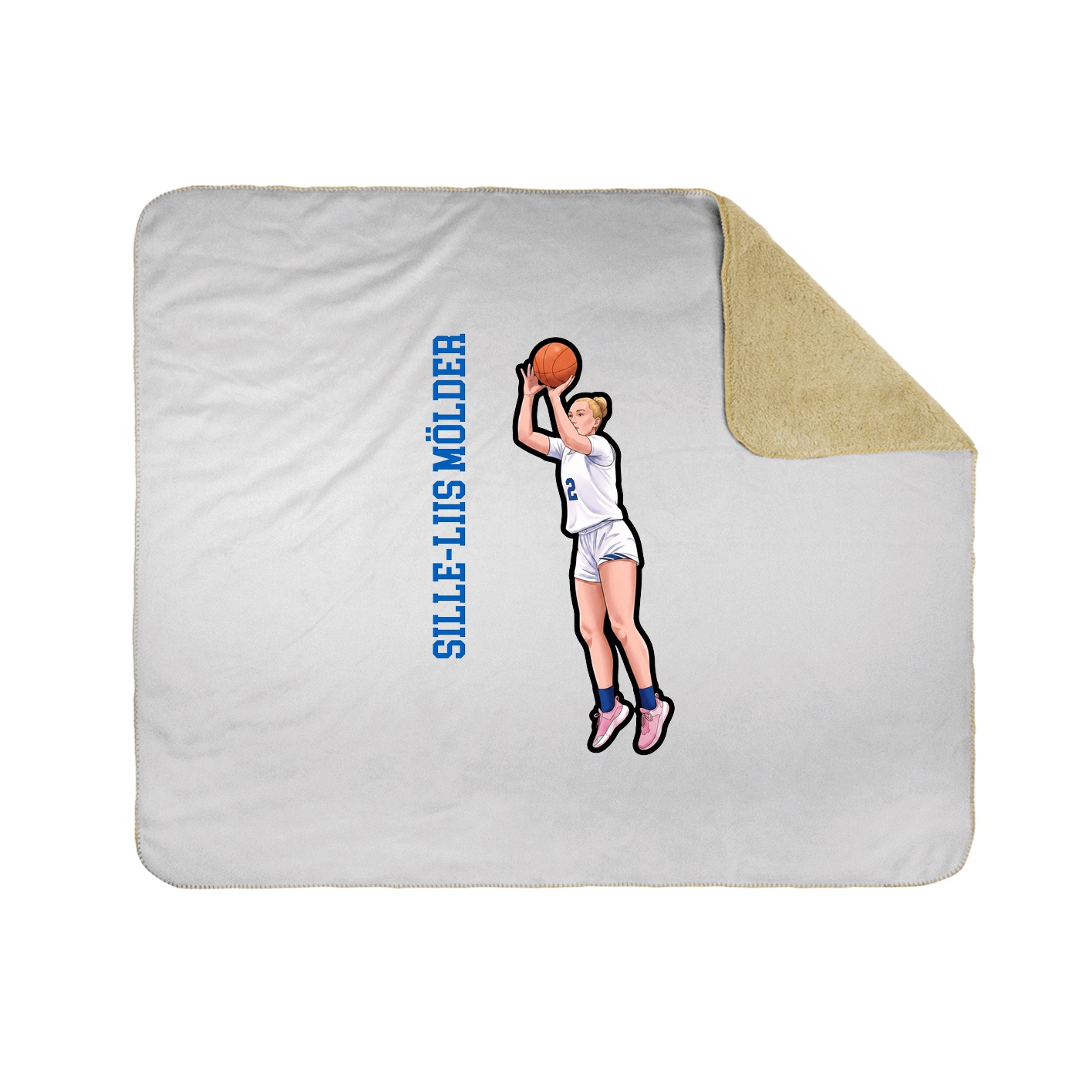 Throw Blanket — Name Vertical in White