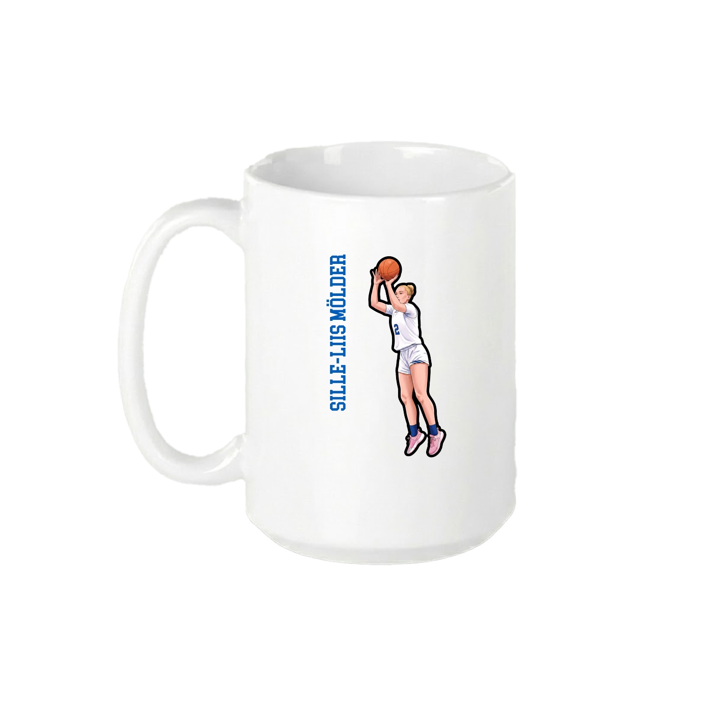 15oz Coffee Mug — Name Vertical in White