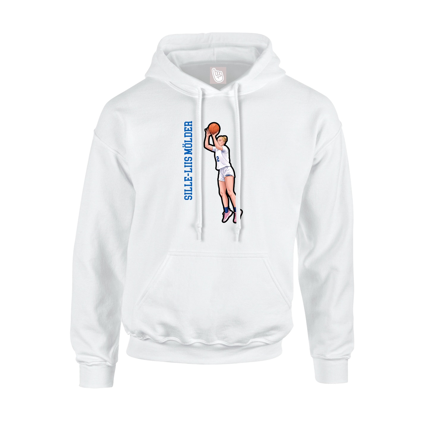 Hoodie — Name Vertical in White