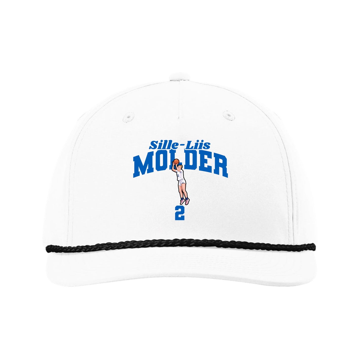 Five-Panel Classic Rope Cap — Signature Arch in White