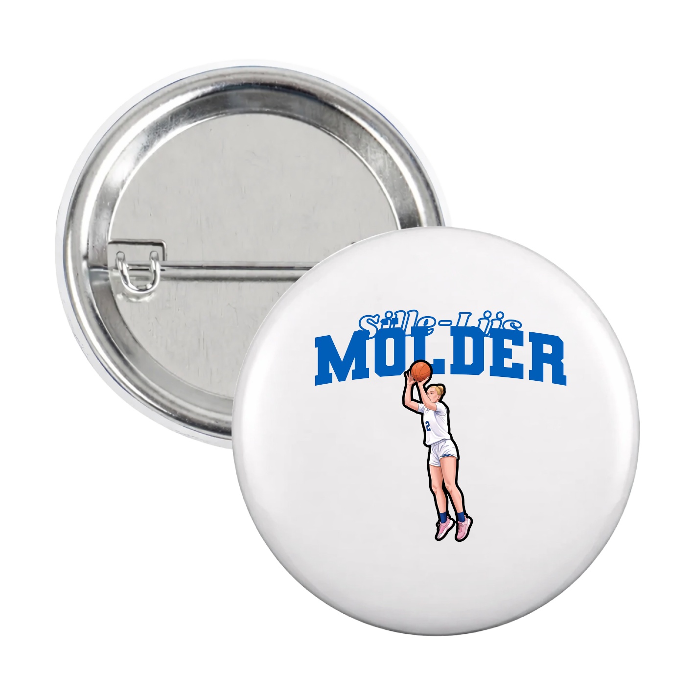 Game Day Button — Name Arch in White