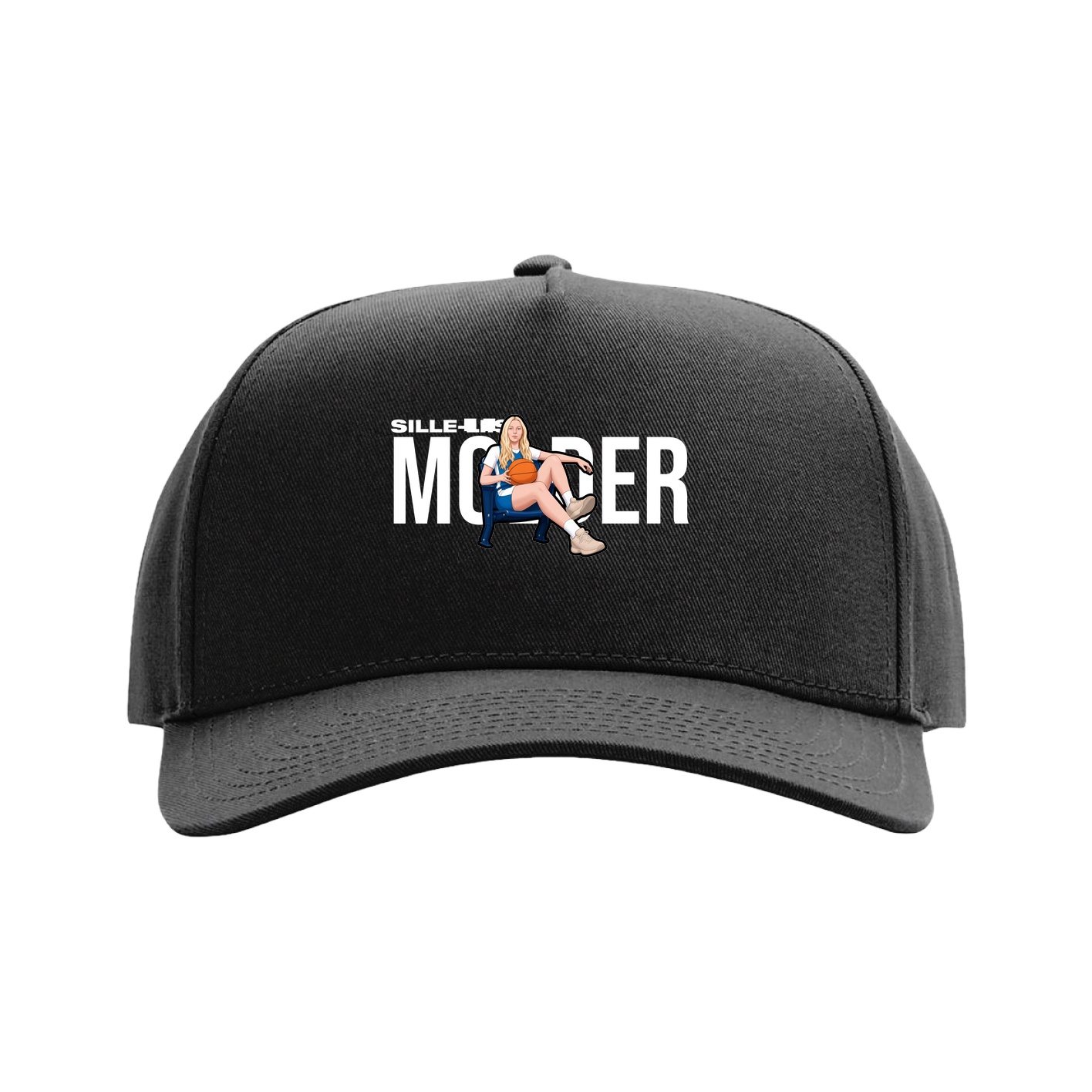 Full Fabric Five-Panel Champ Cap — Player Name in Black