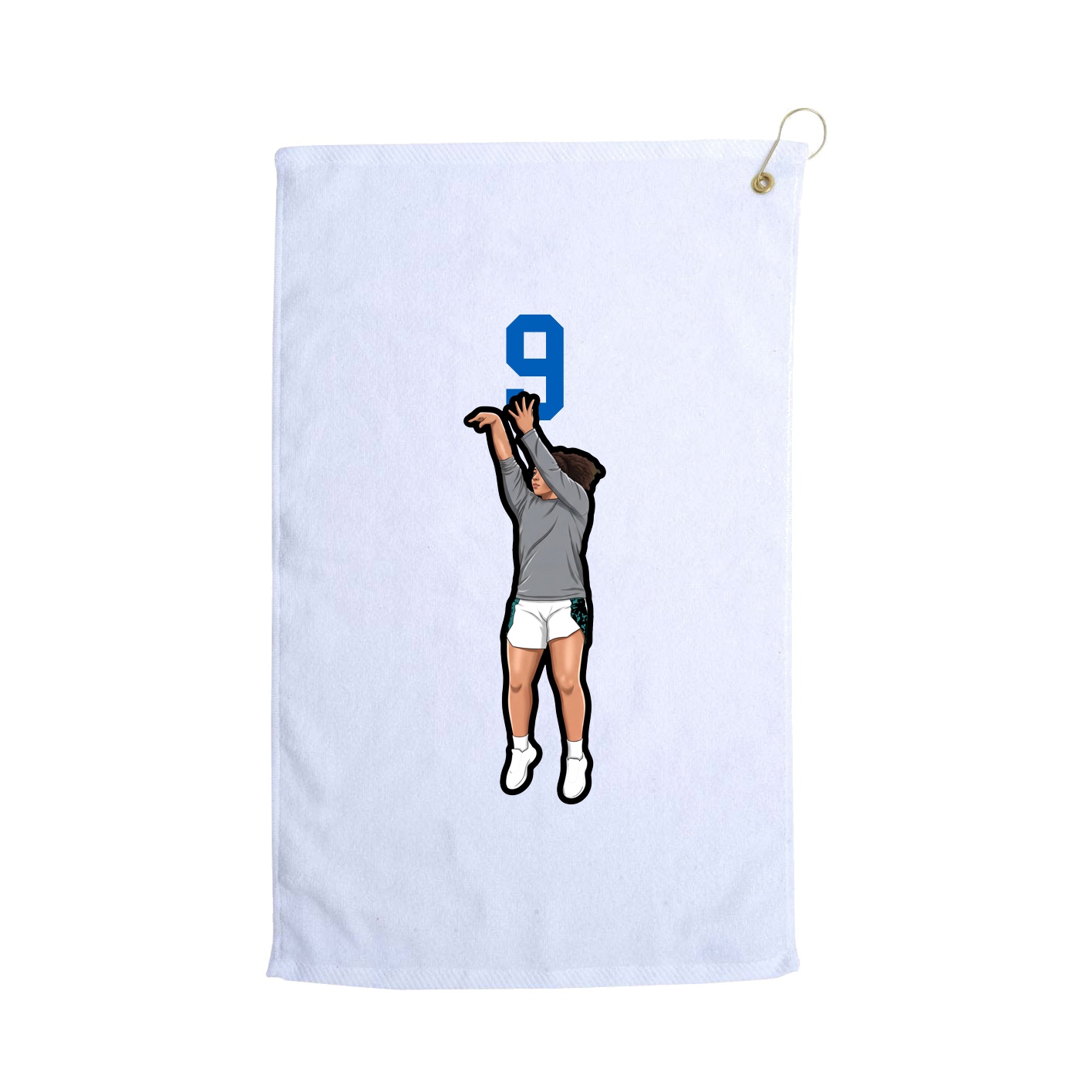 Golf Towel — Number Top in White