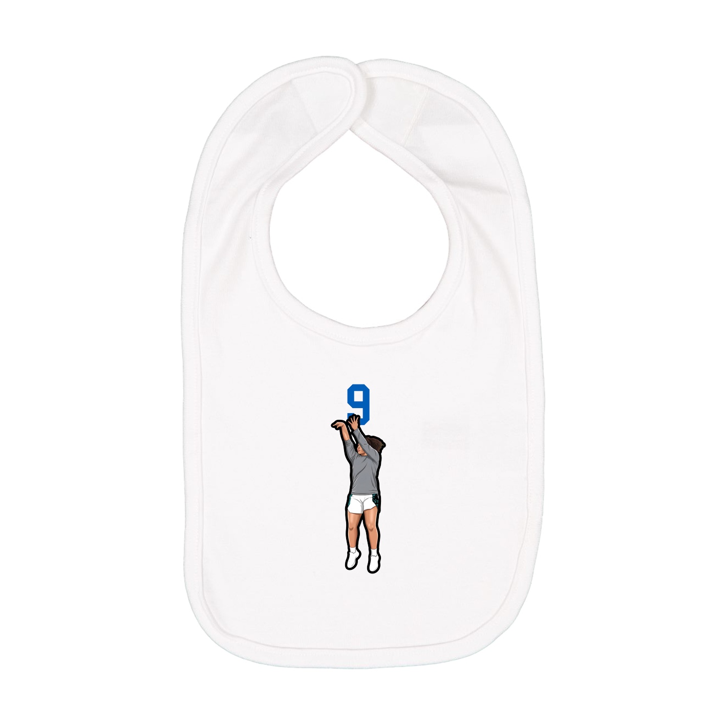 Infant Bib — Number Top in White