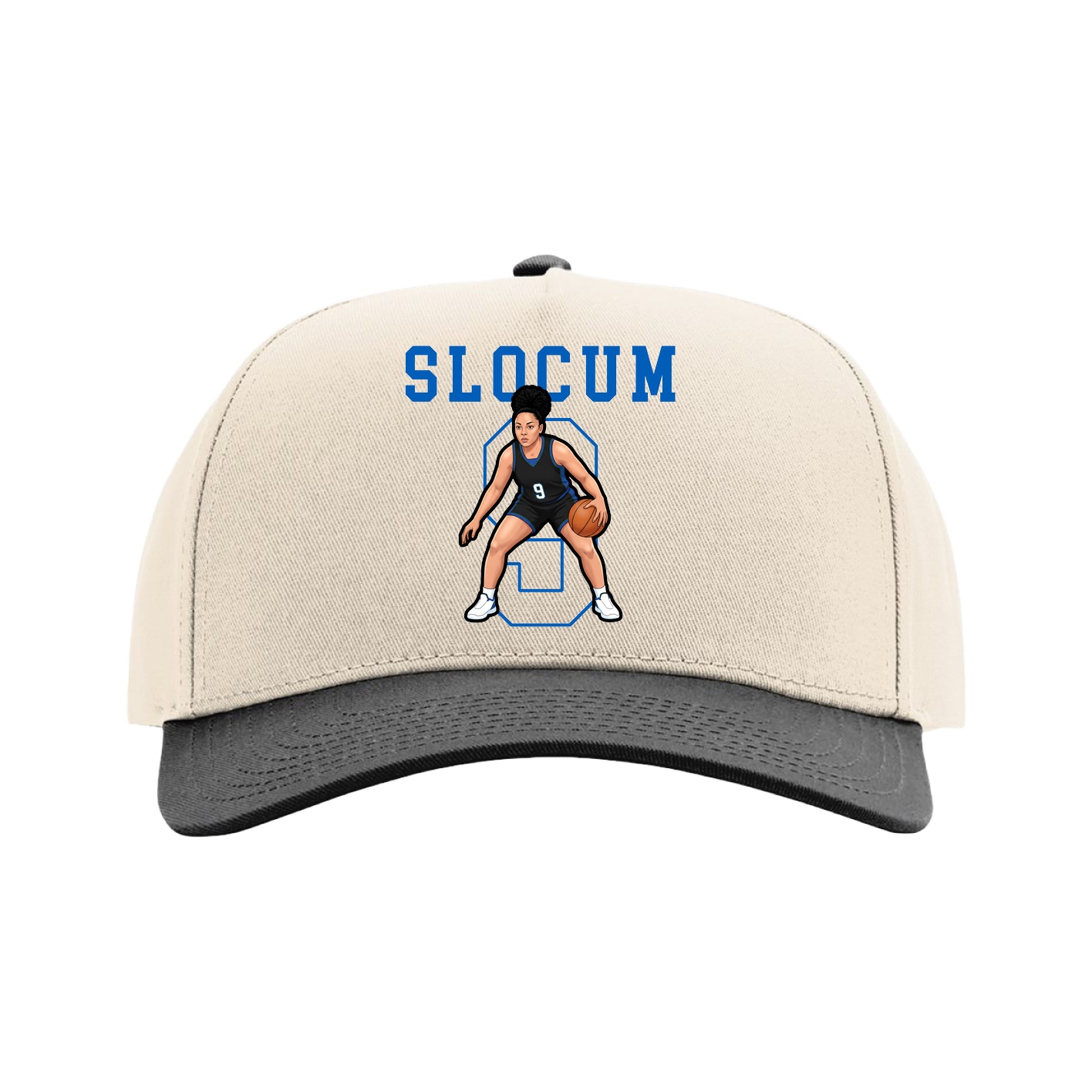 Full Fabric Five-Panel Champ Cap — Shirsey in Cream/Black