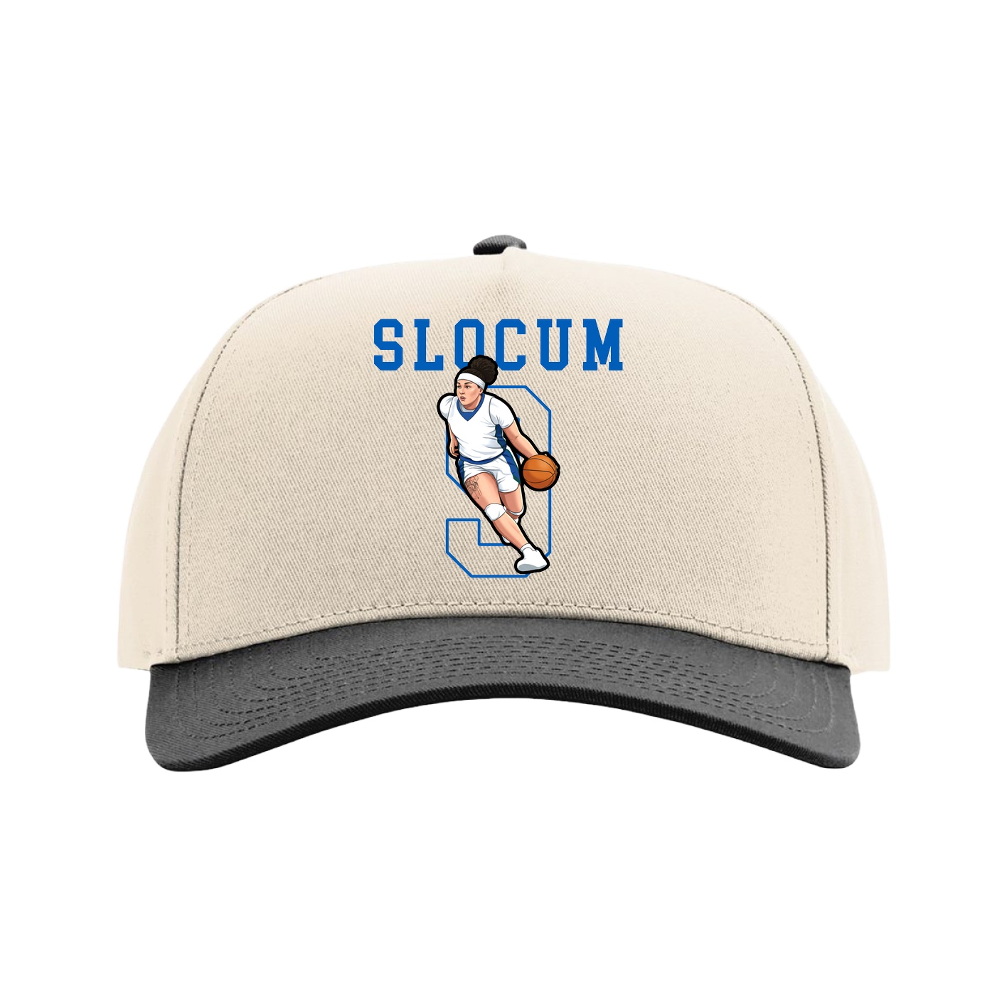Full Fabric Five-Panel Champ Cap — Shirsey in Cream/Black