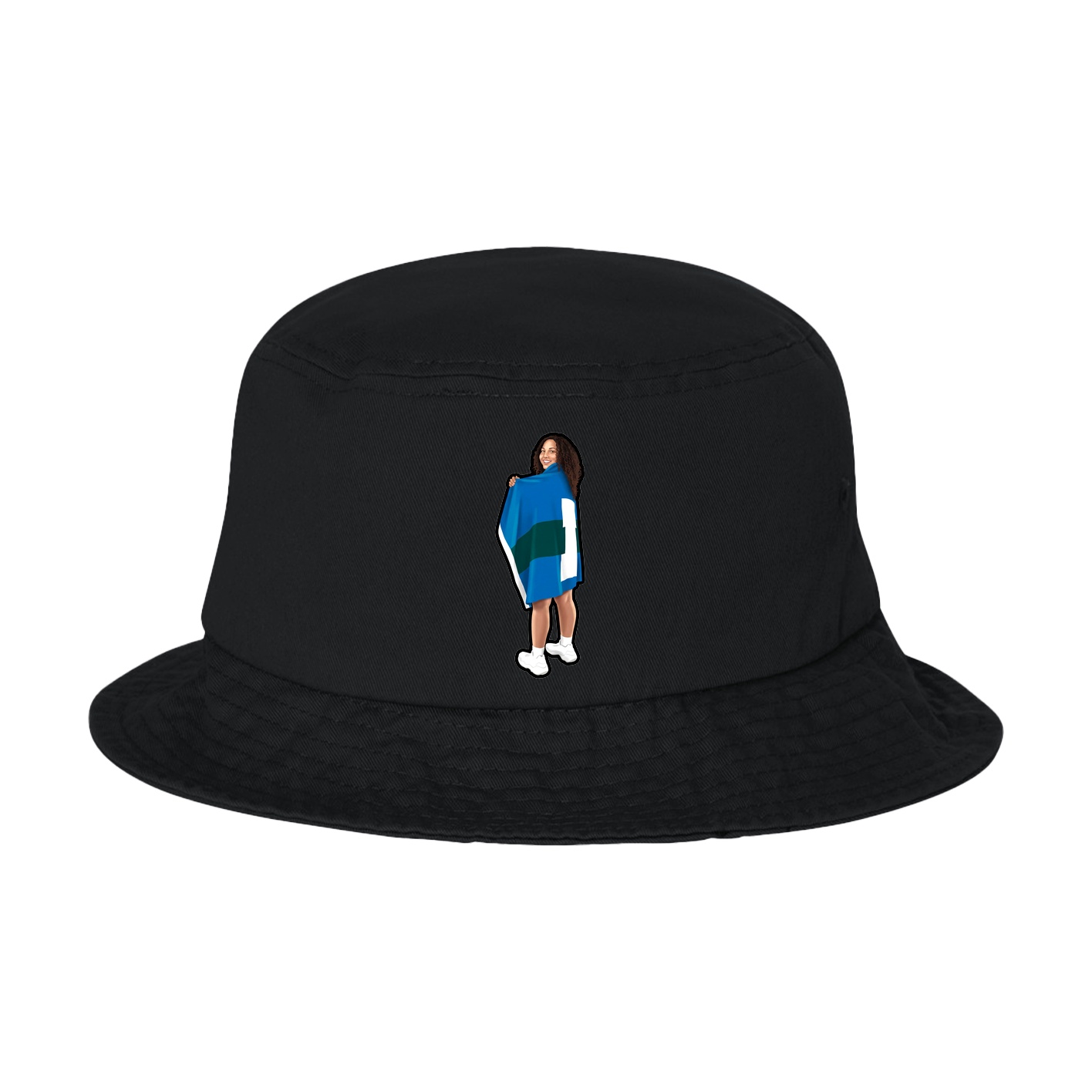 Bucket Cap — Name Vertical in Black