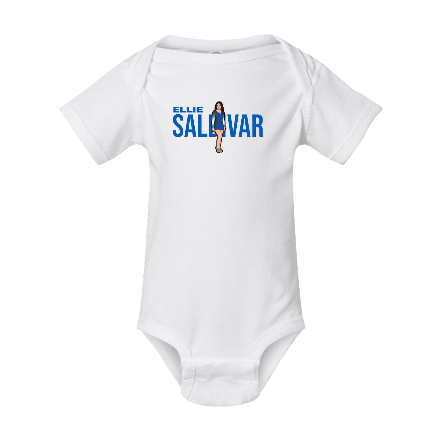 Baby Onesie — Player Name in White