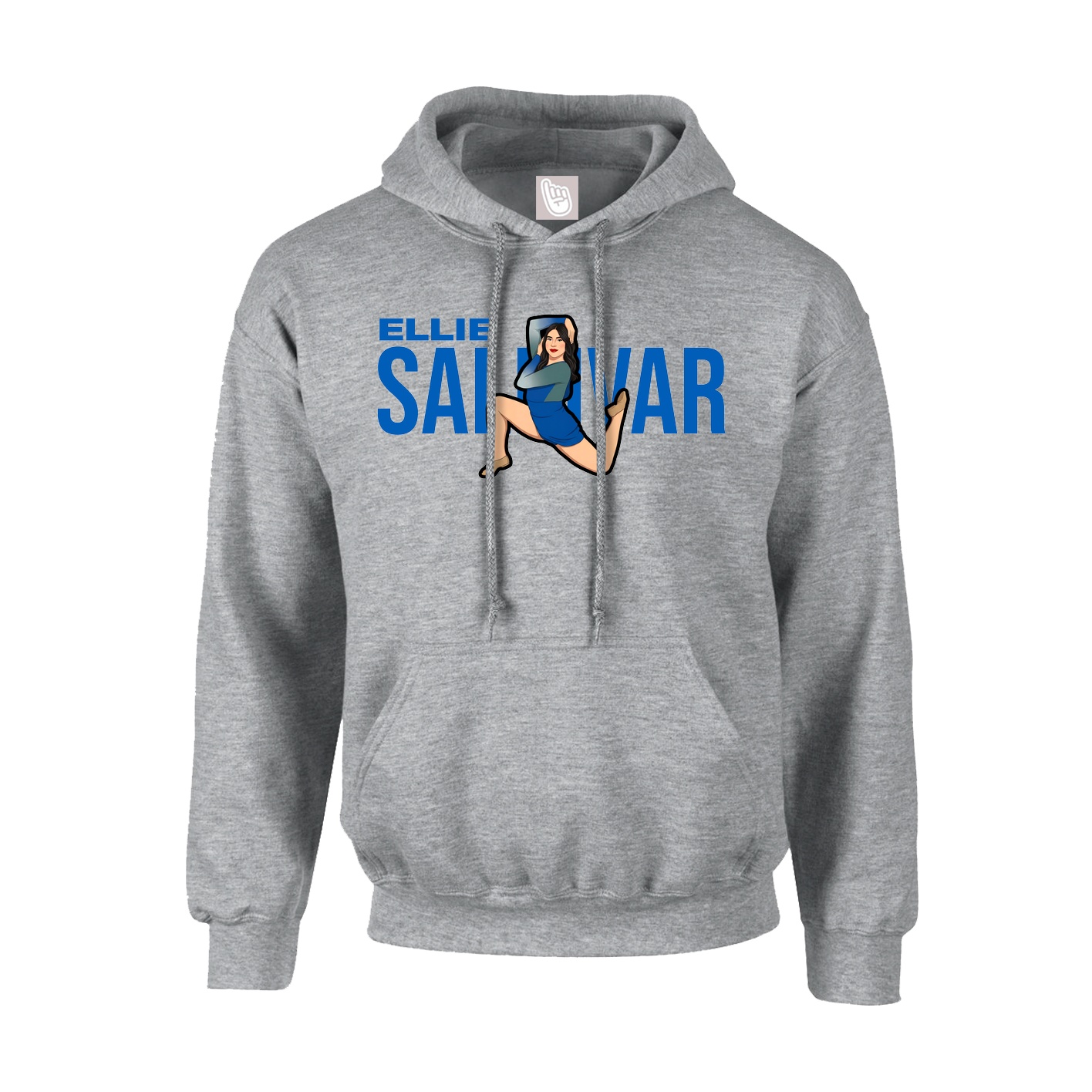 Youth Hoodie — Player Name in Grey