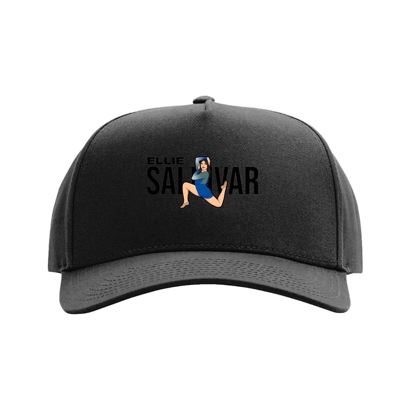 Full Fabric Five-Panel Champ Cap — Player Name in Black