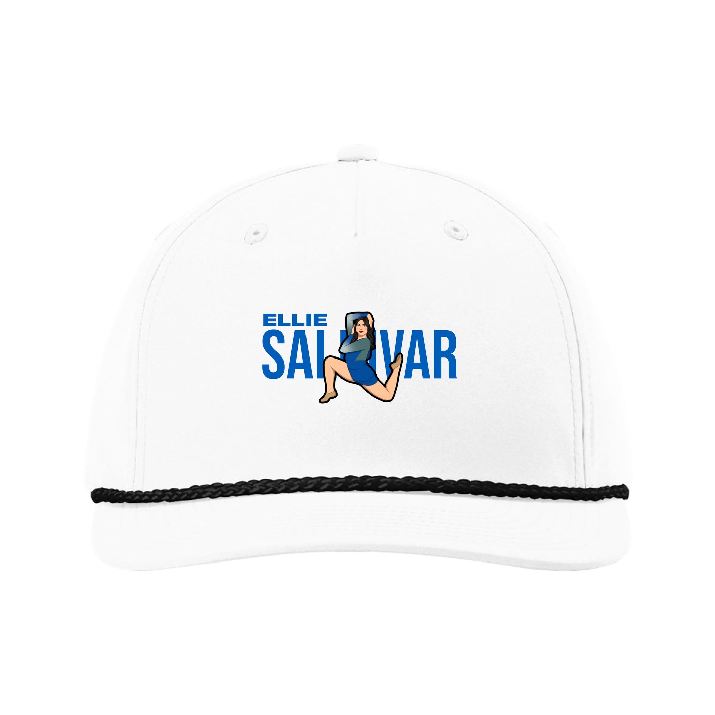 Five-Panel Classic Rope Cap — Player Name in White
