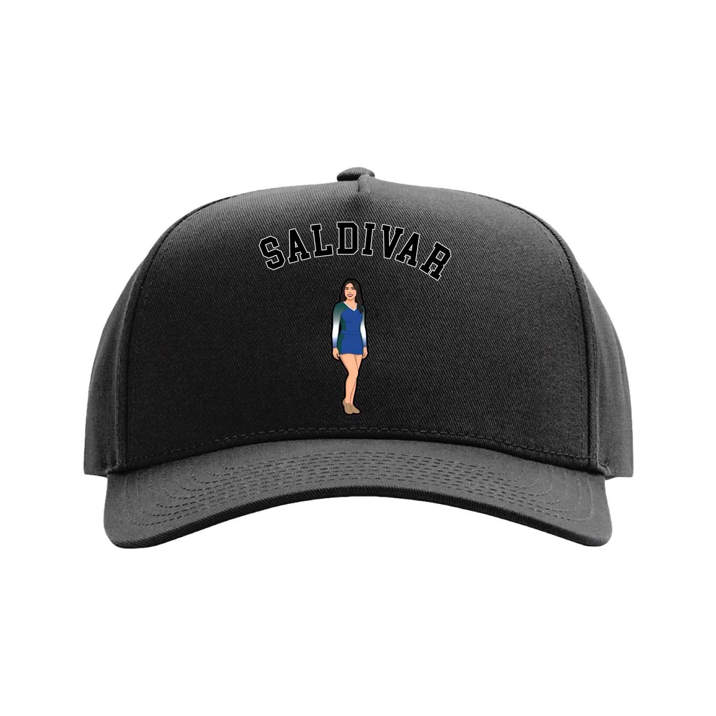 Full Fabric Five-Panel Champ Cap — Shirsey Arch in Black