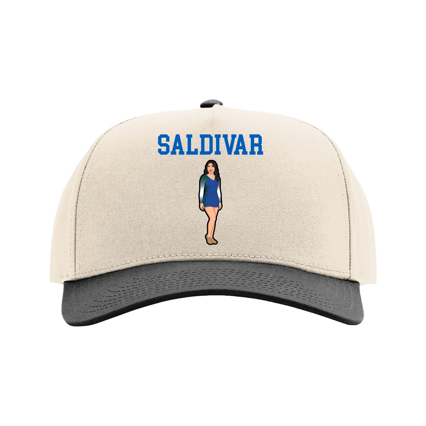 Full Fabric Five-Panel Champ Cap — Shirsey in Cream/Black