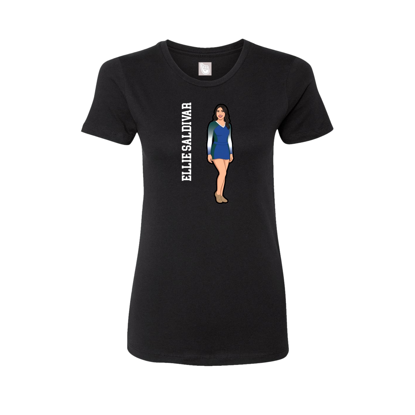 Womens Tee — Name Vertical in Black