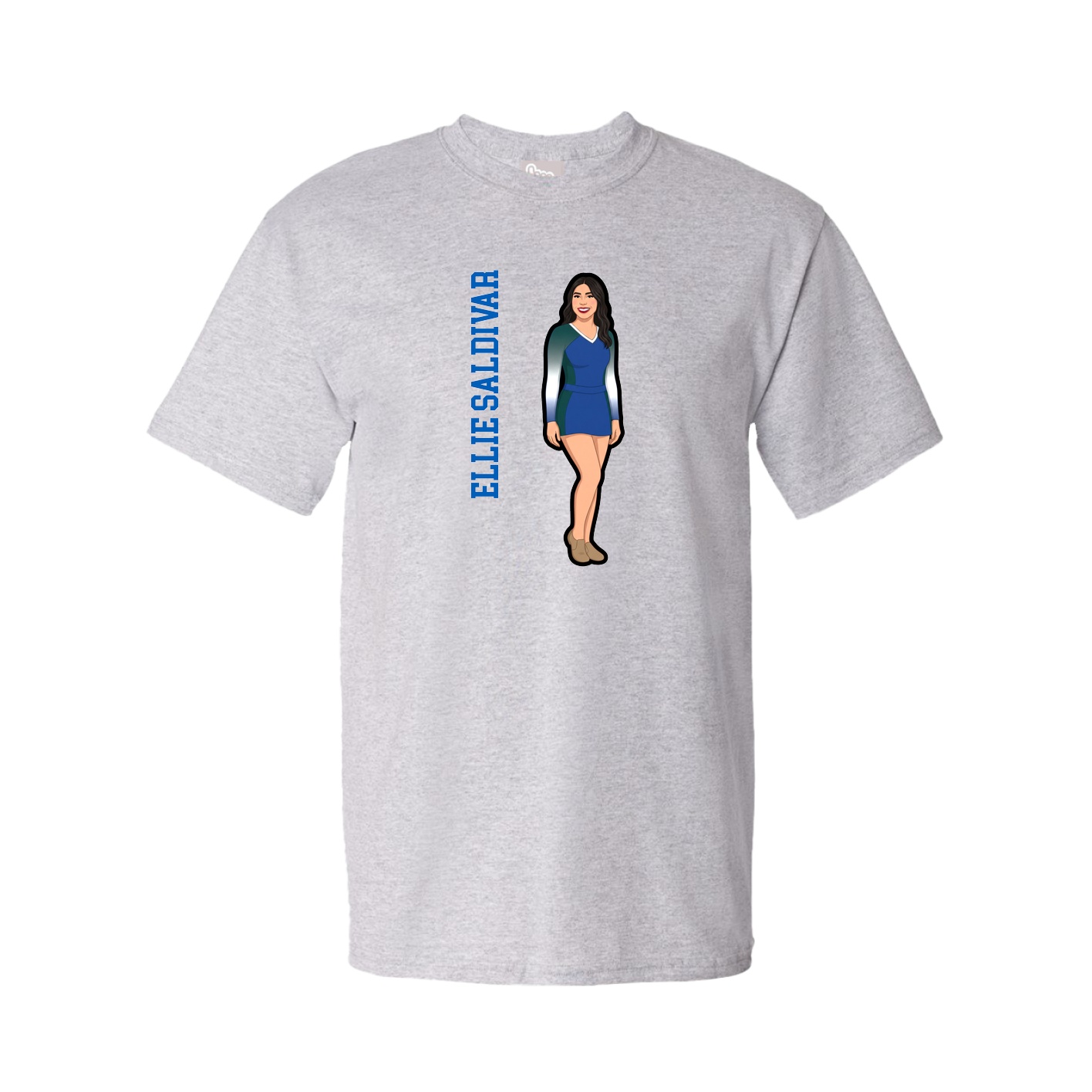 Youth Tee — Name Vertical in Grey