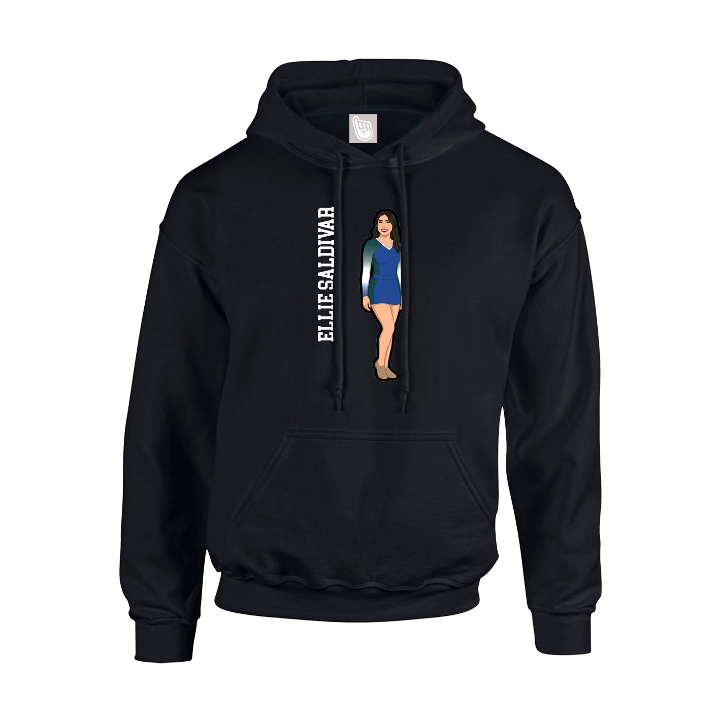 Youth Hoodie — Name Vertical in Black