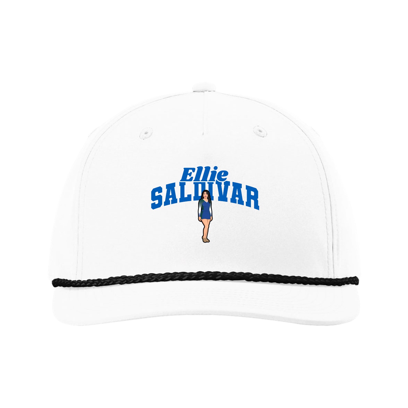 Five-Panel Classic Rope Cap — Signature Arch in White
