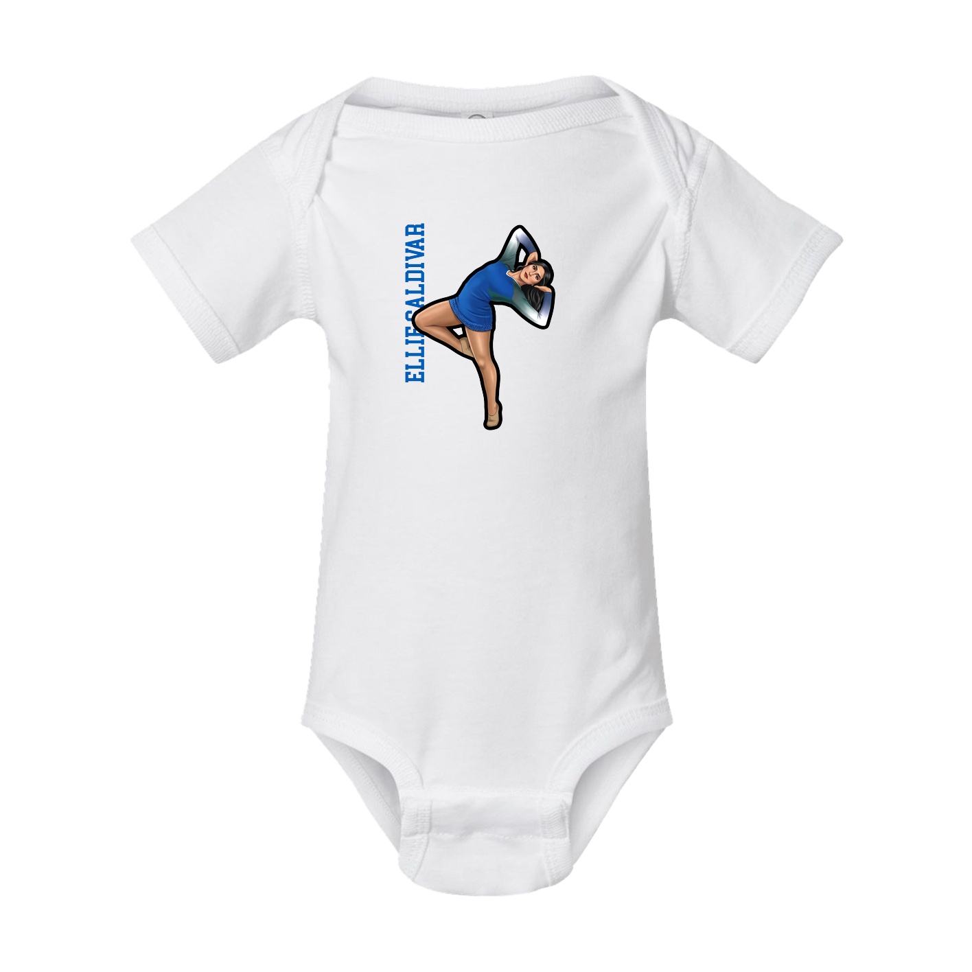 Baby Onesie — Name Vertical in White