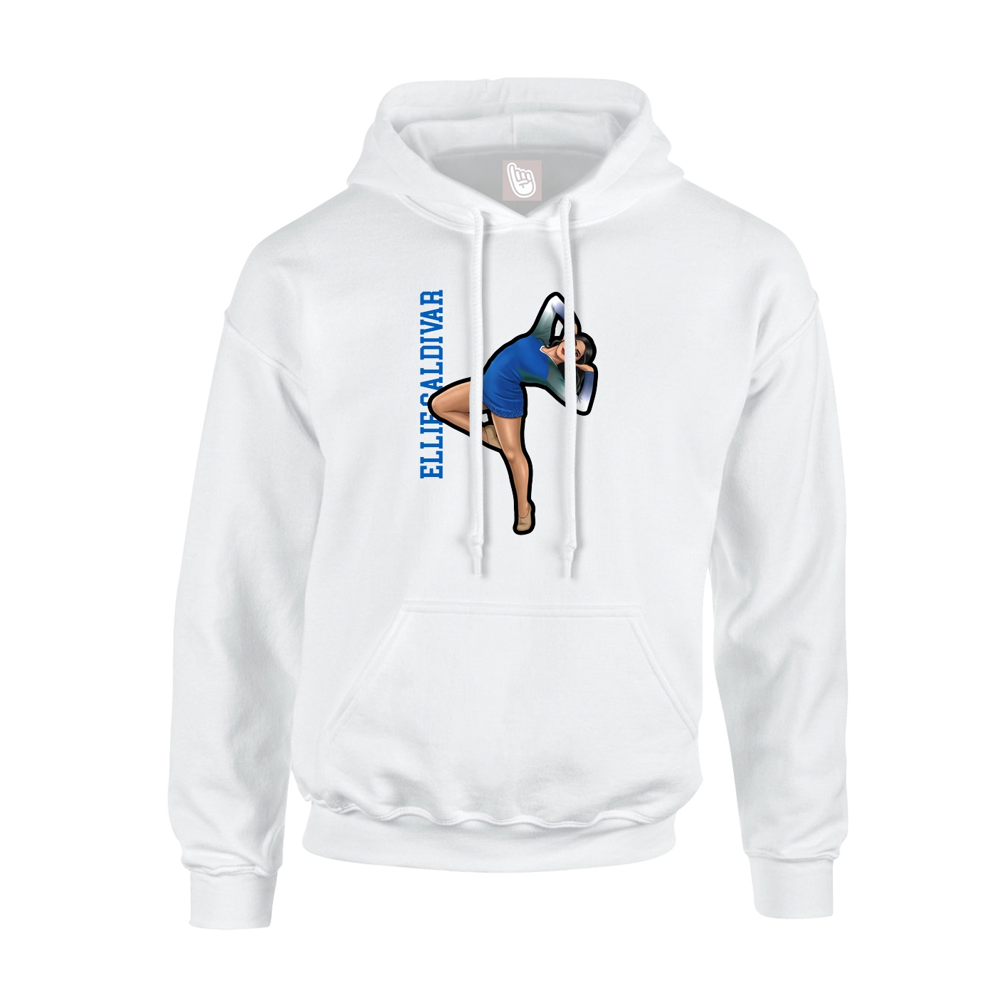Hoodie — Name Vertical in White