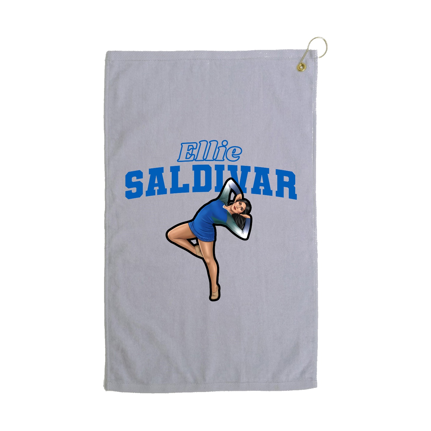 Golf Towel — Name Arch in Grey