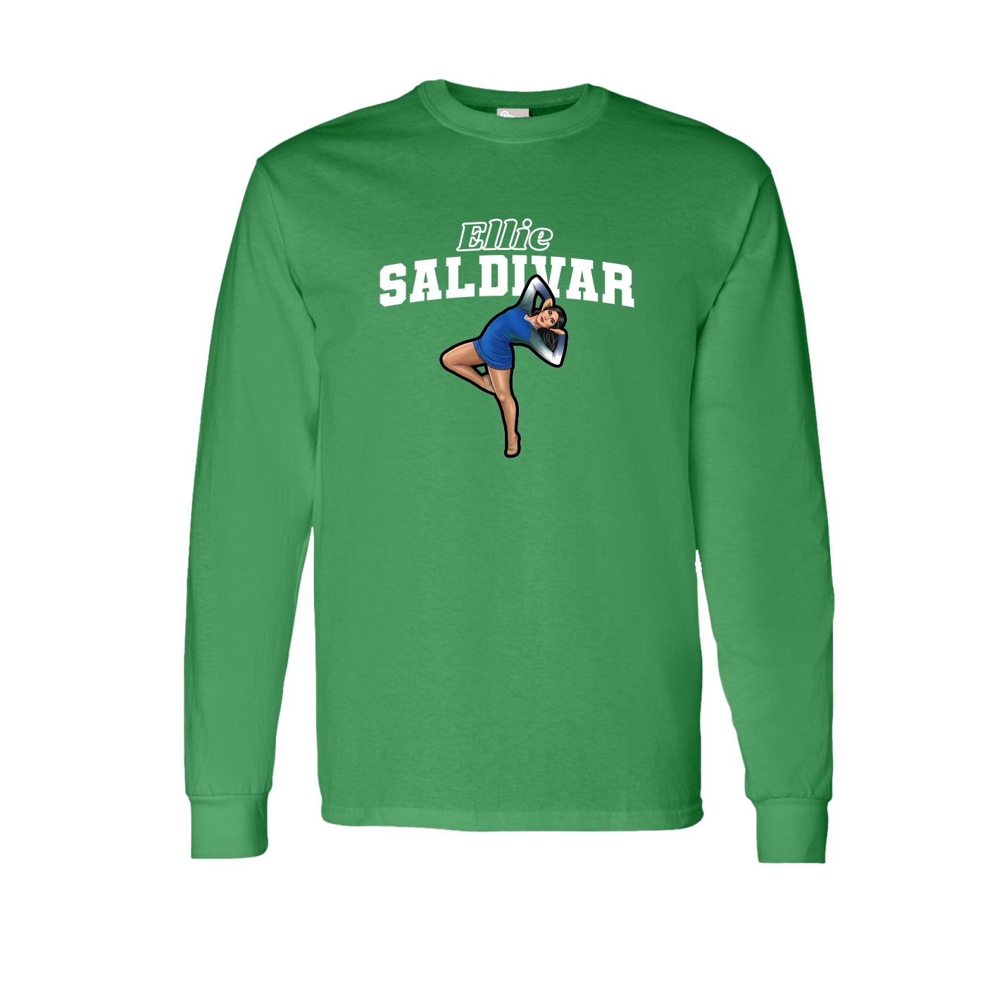 Long Sleeve Tee — Name Arch in Green