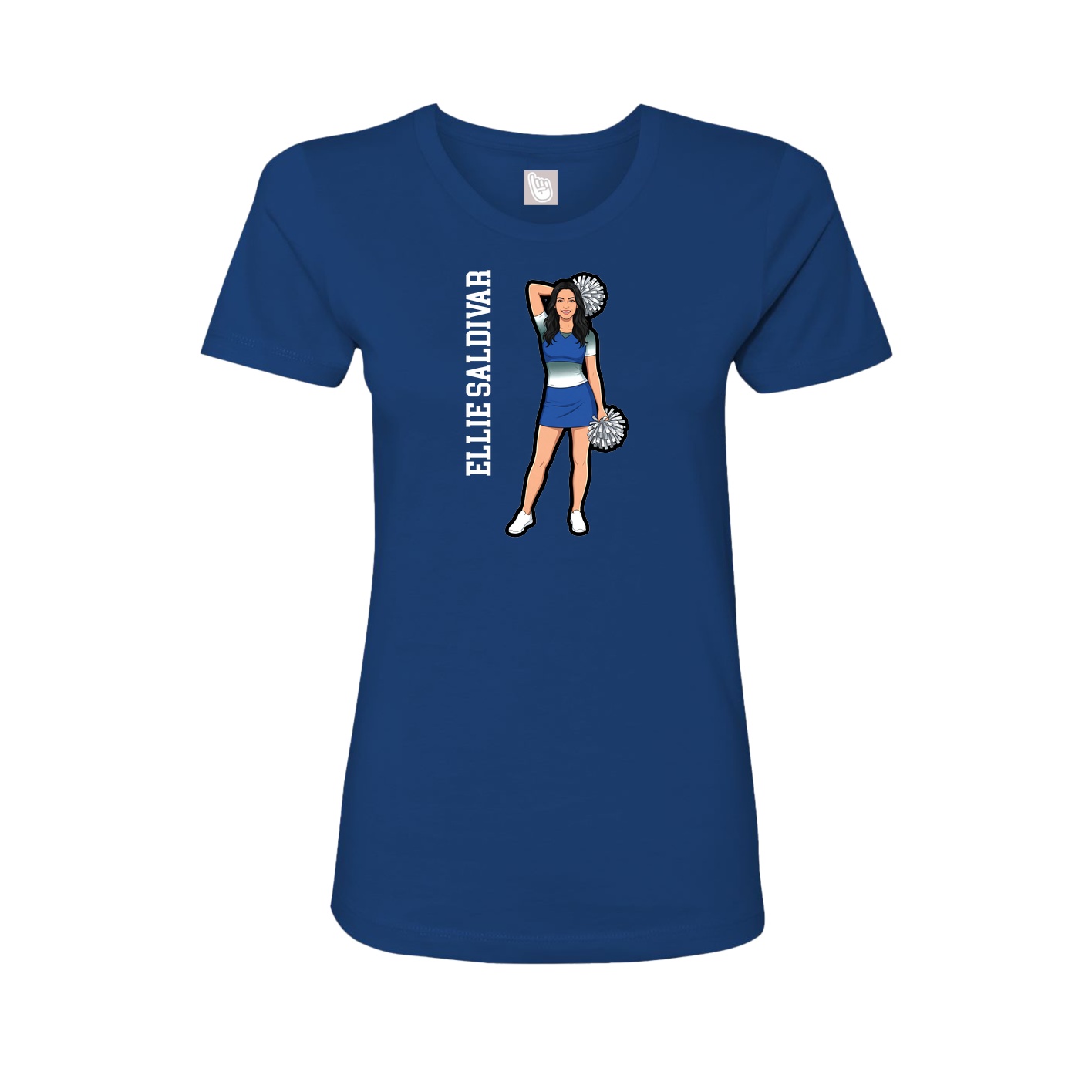 Womens Tee — Name Vertical in Royal