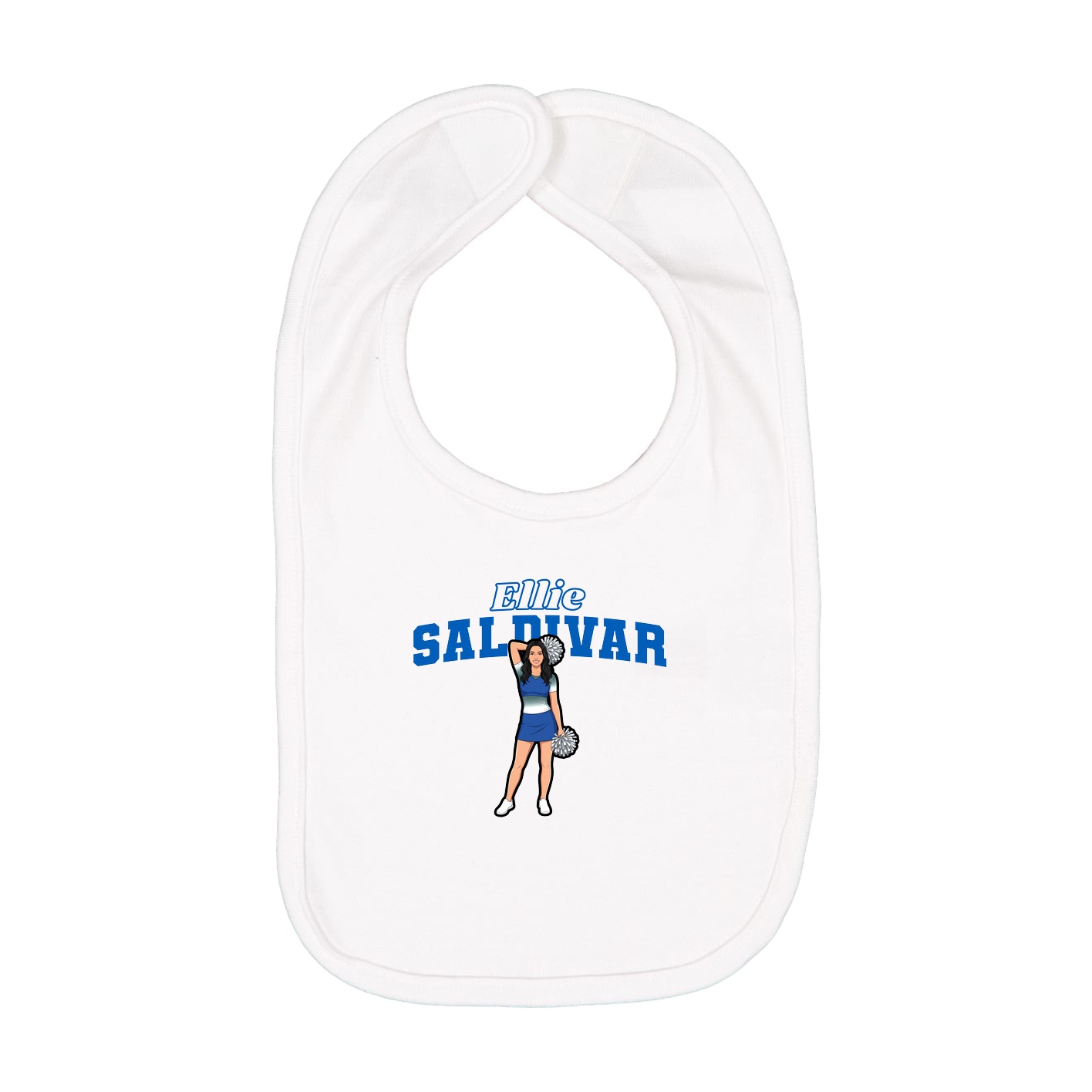 Infant Bib — Name Arch in White