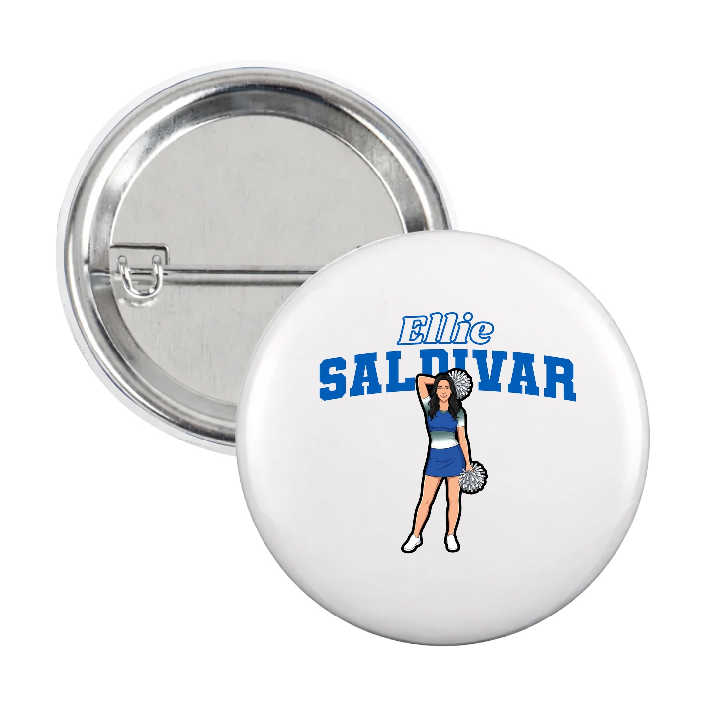 Game Day Button — Name Arch in White