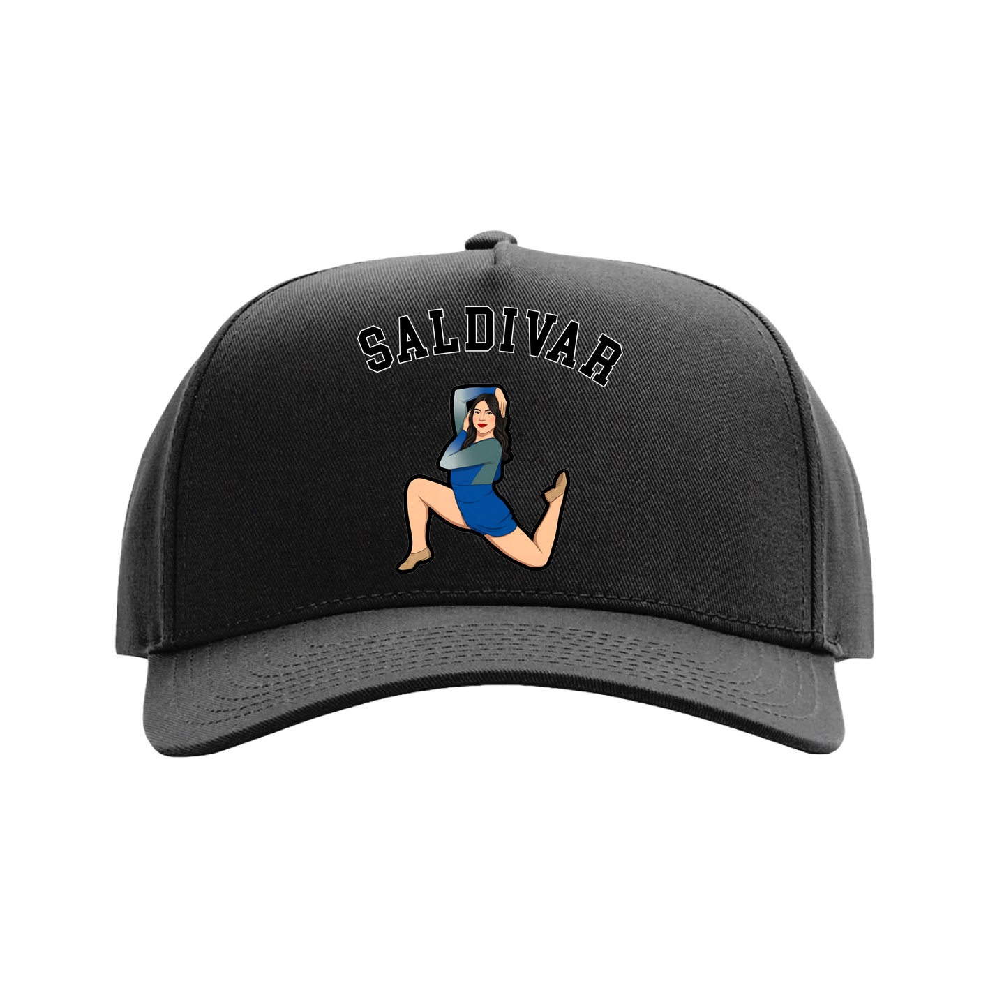 Full Fabric Five-Panel Champ Cap — Shirsey Arch in Black