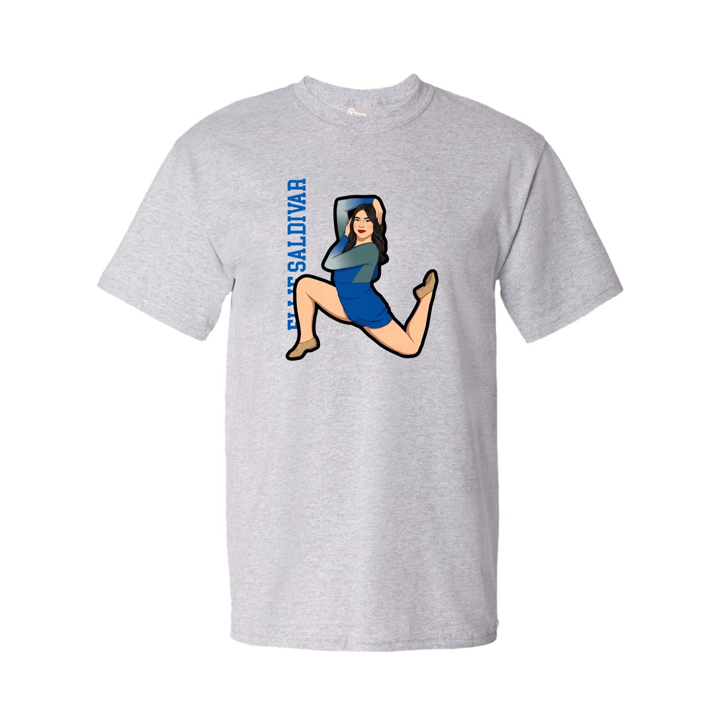 Tee — Name Vertical in Grey