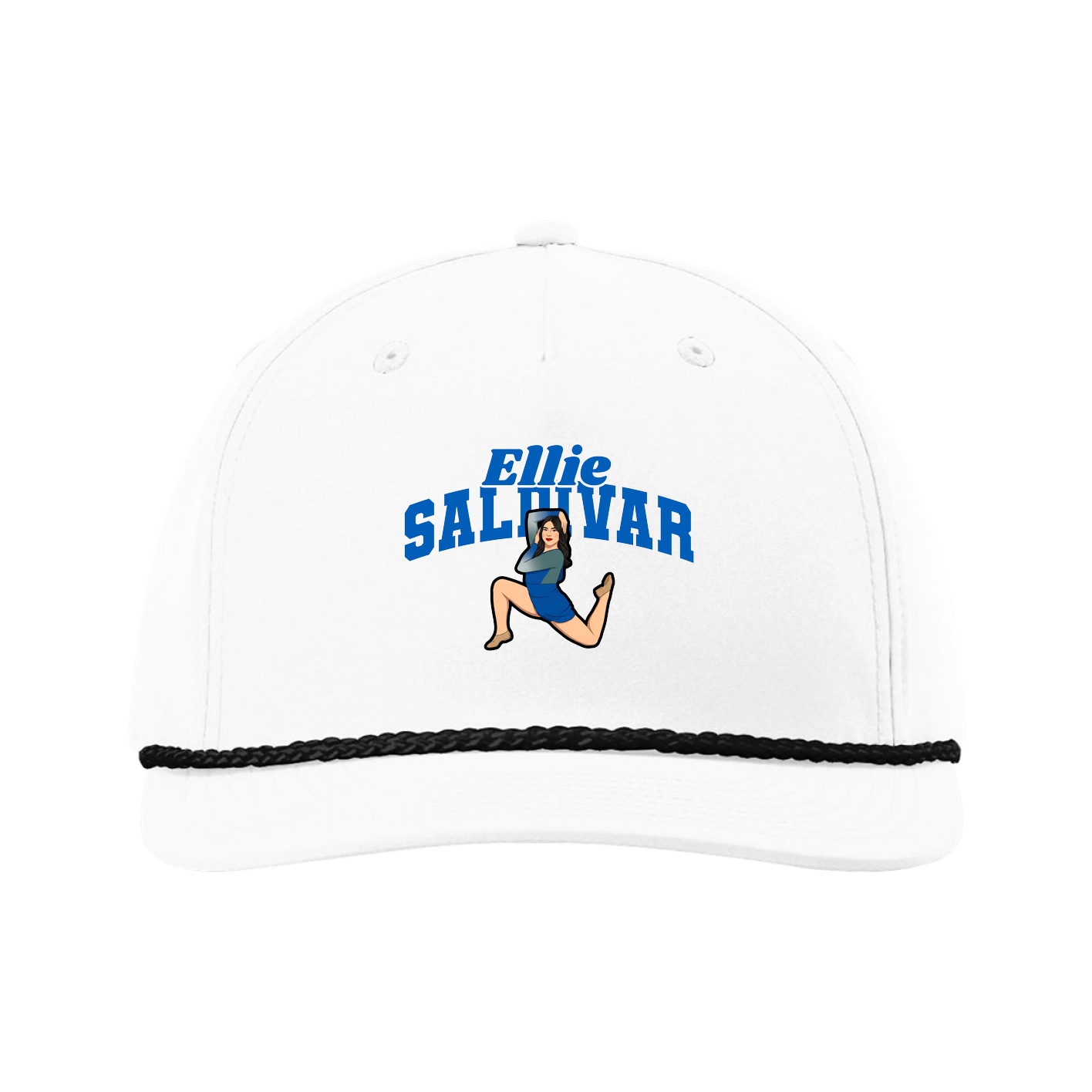 Five-Panel Classic Rope Cap — Signature Arch in White