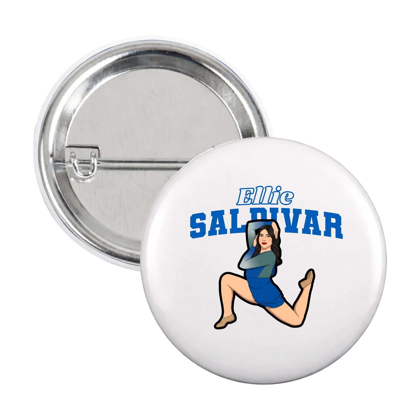 Game Day Button — Name Arch in White