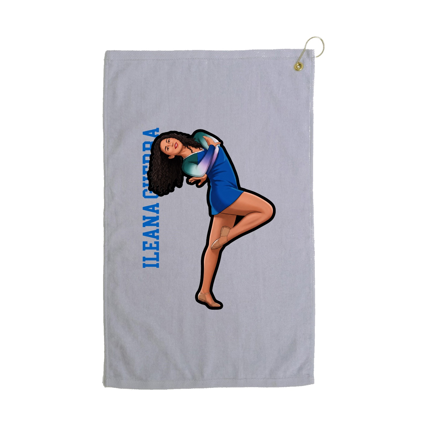 Golf Towel — Name Vertical in Grey