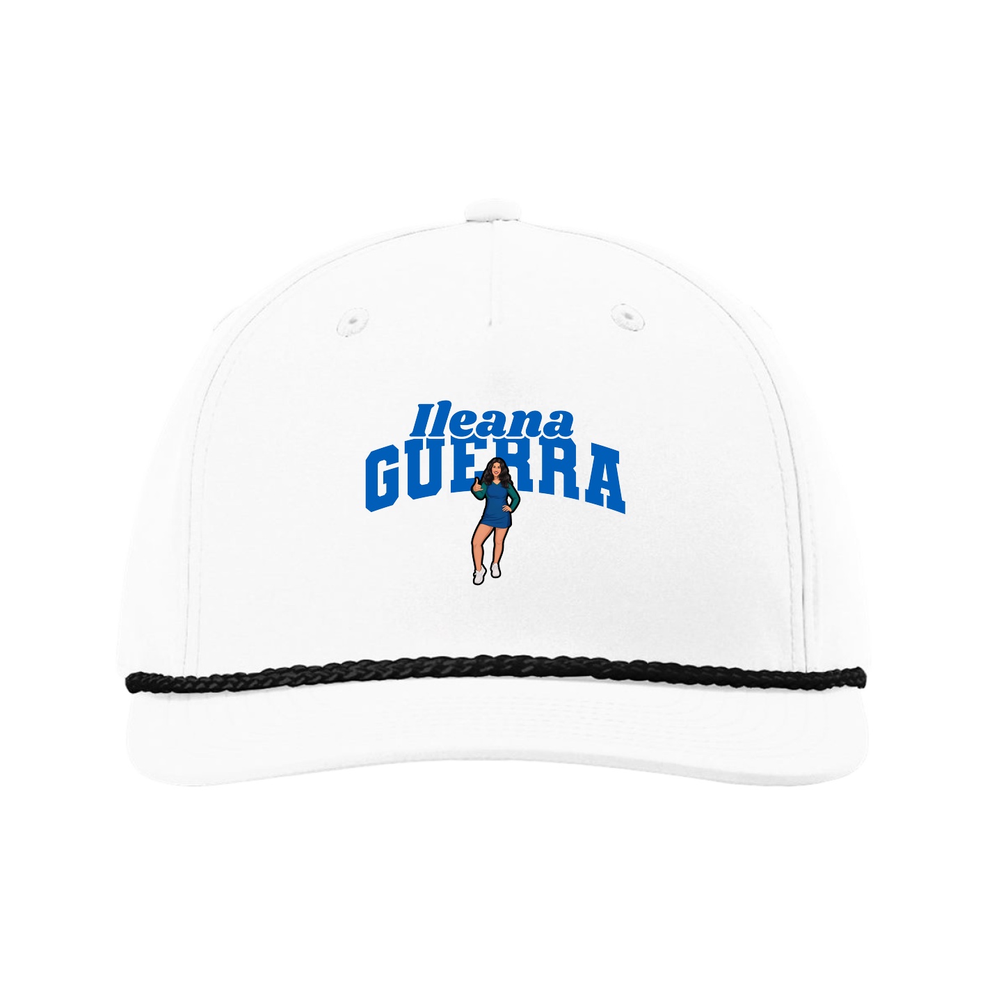 Five-Panel Classic Rope Cap — Signature Arch in White