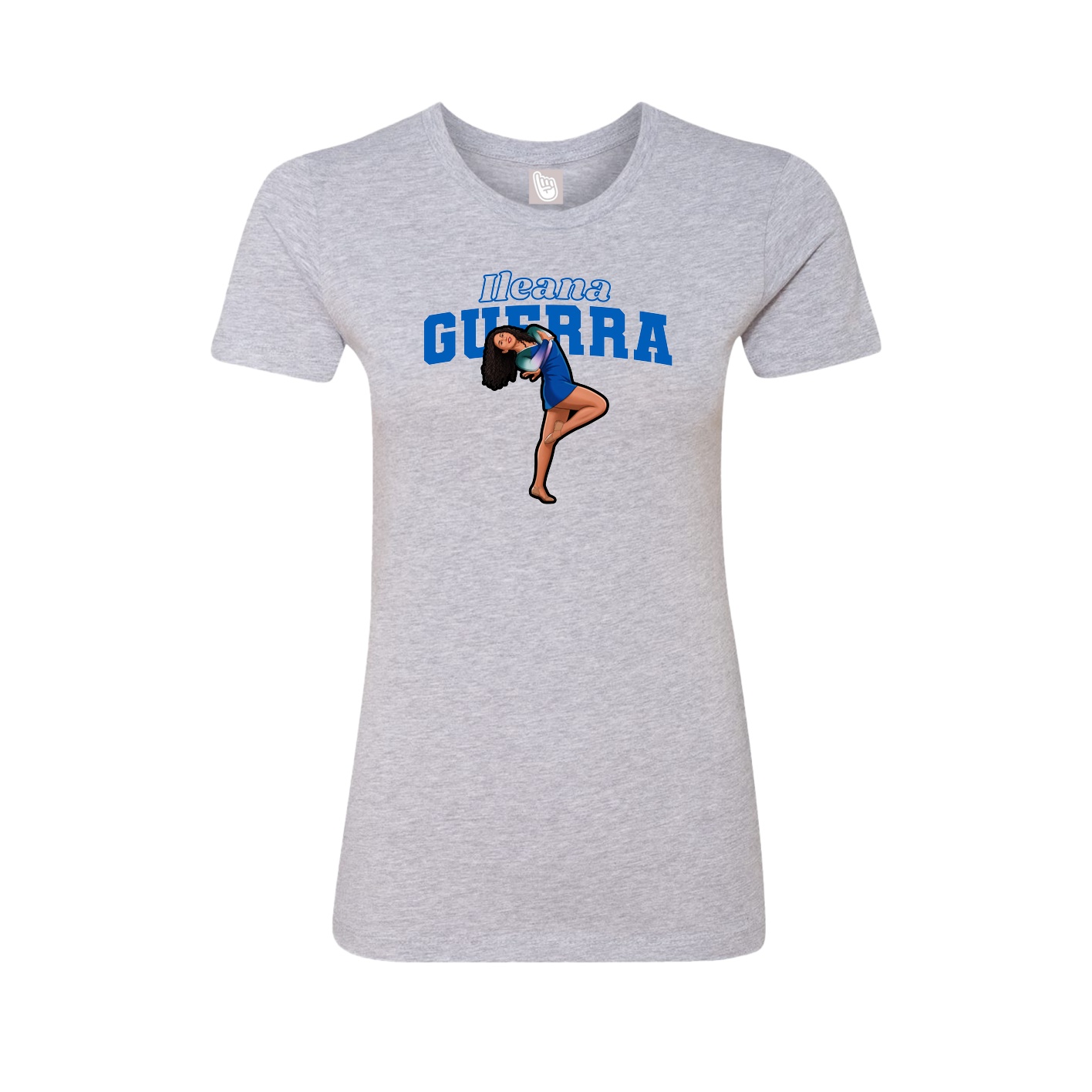 Fitted Women's Tee — Name Arch in Grey