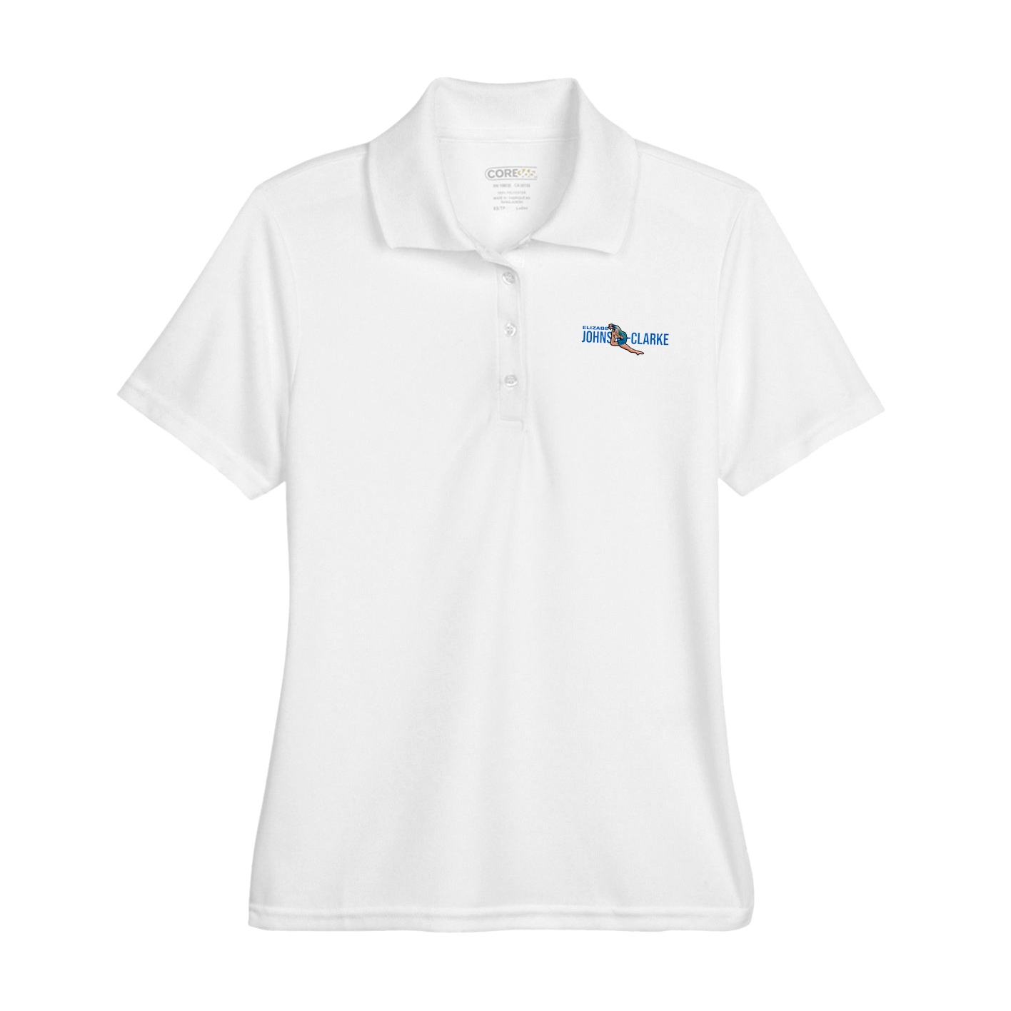 Womens Performance Polo — Player Name in White