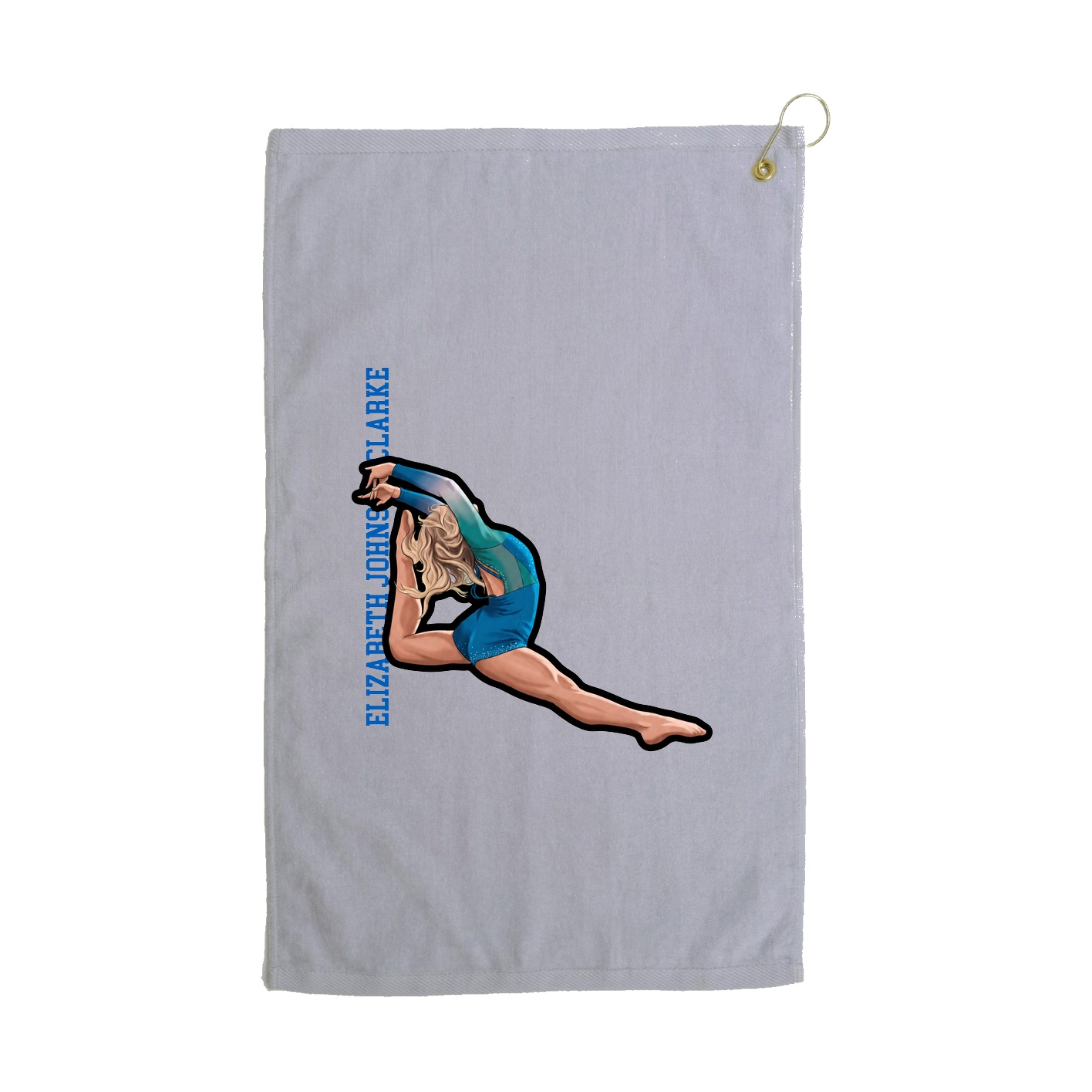 Golf Towel — Name Vertical in Grey