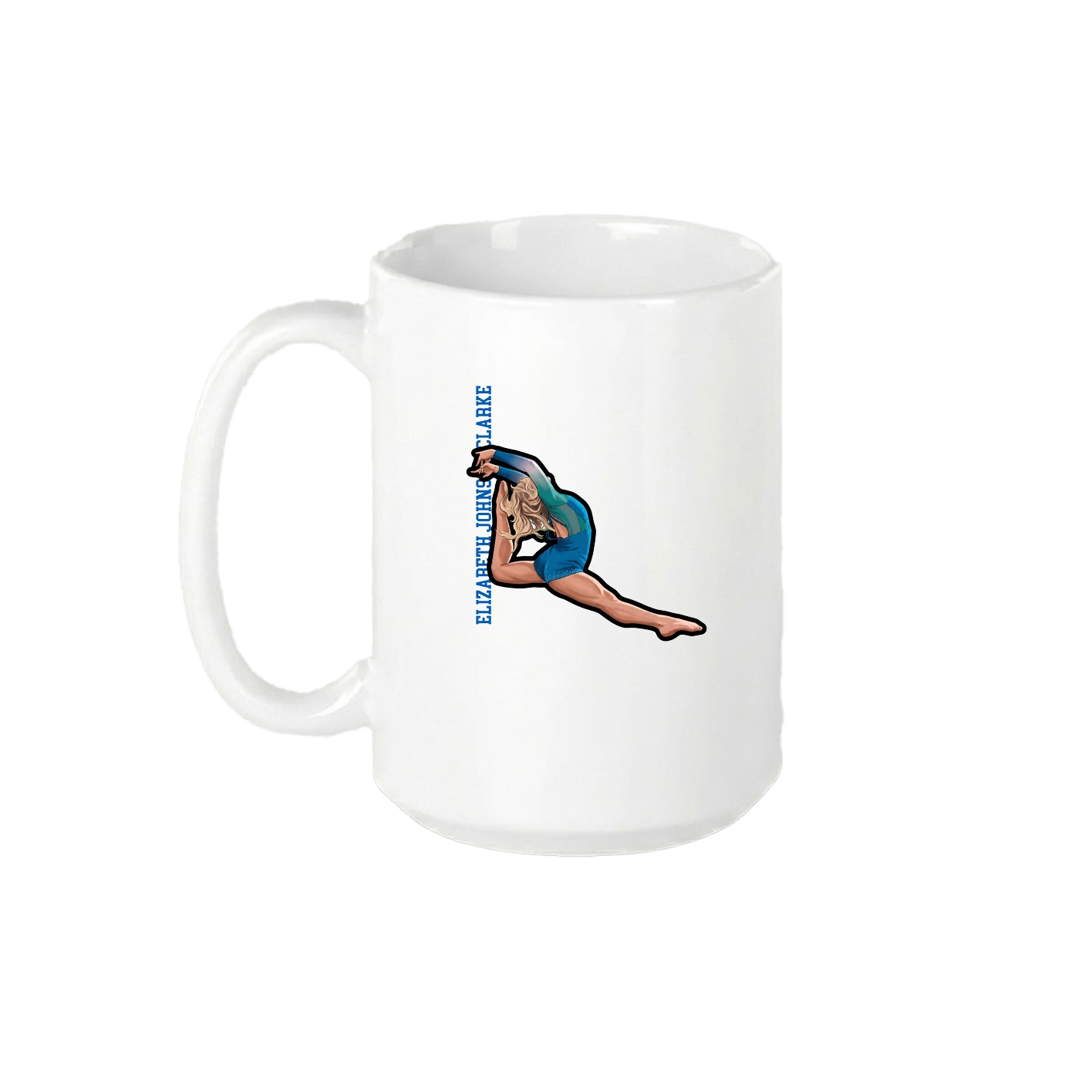 15oz Coffee Mug — Name Vertical in White