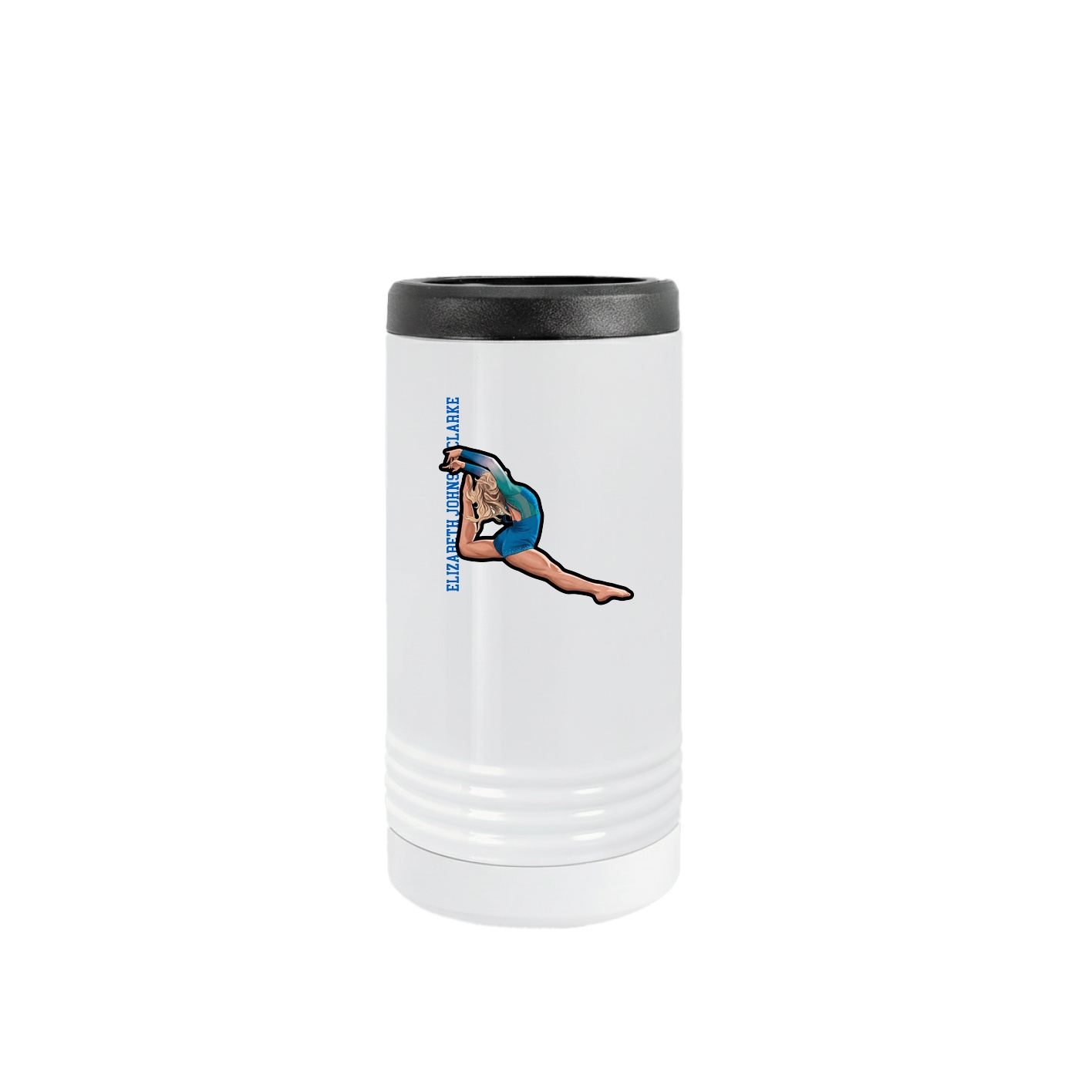 Slim Beverage Holder — Name Vertical in White