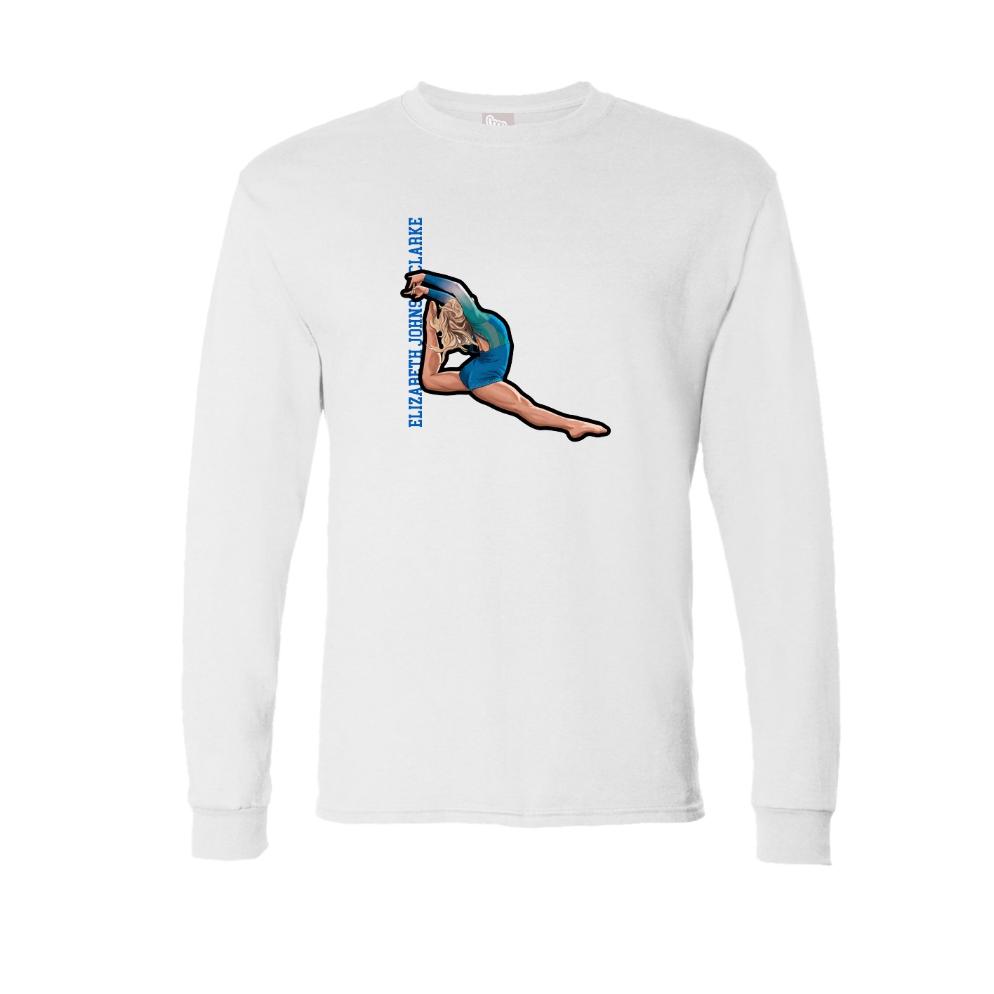 Long Sleeve Tee — Name Vertical in White