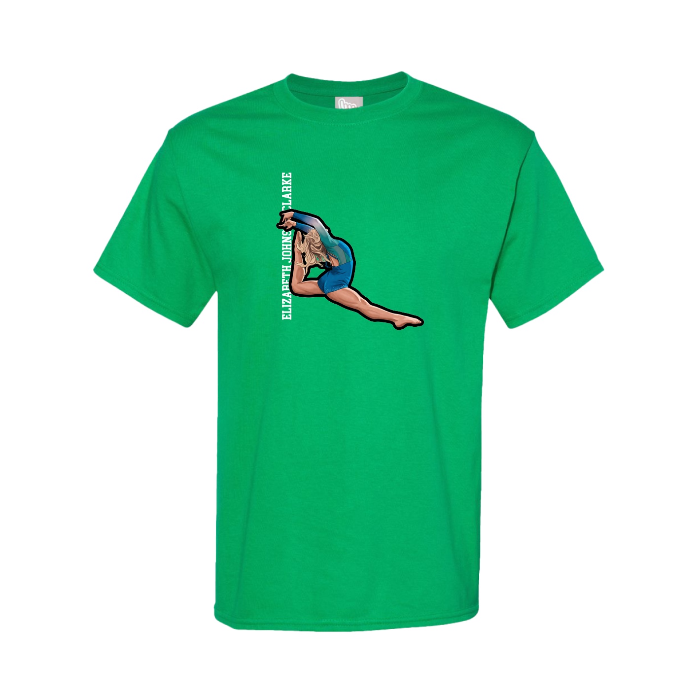 Youth Tee — Name Vertical in Green