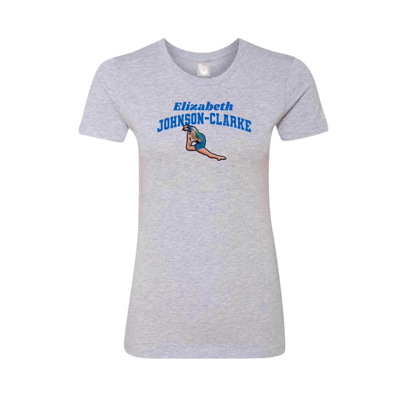 Fitted Women's Tee — Signature Arch in Grey