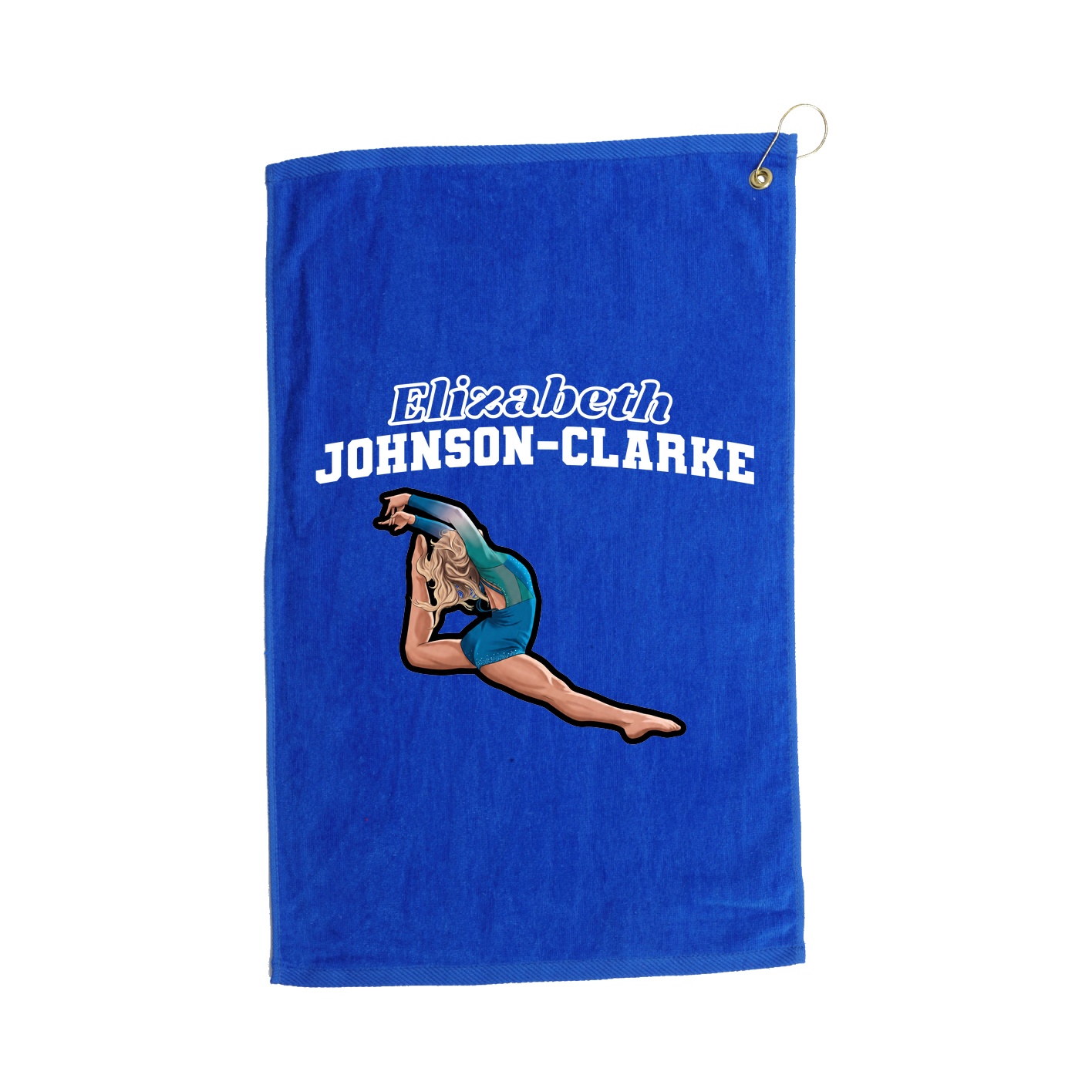 Golf Towel — Name Arch in Royal