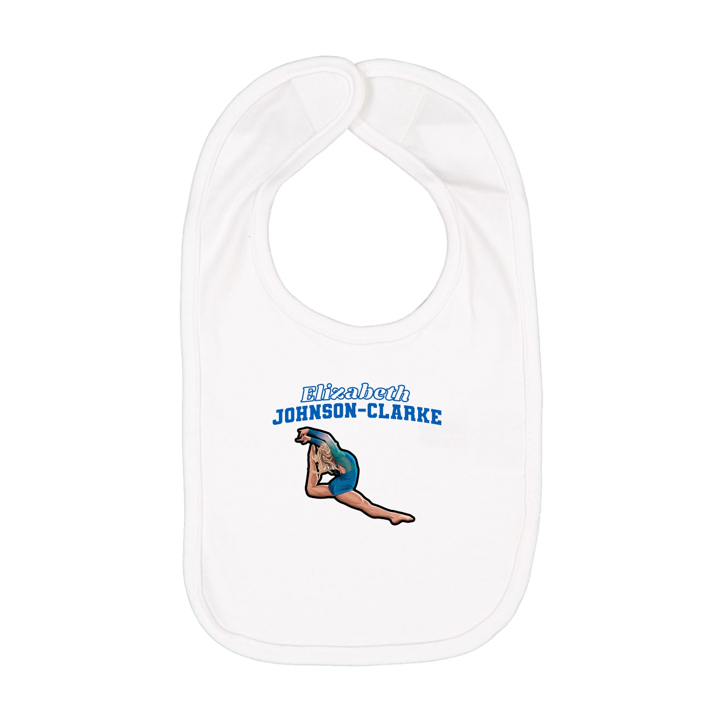 Infant Bib — Name Arch in White