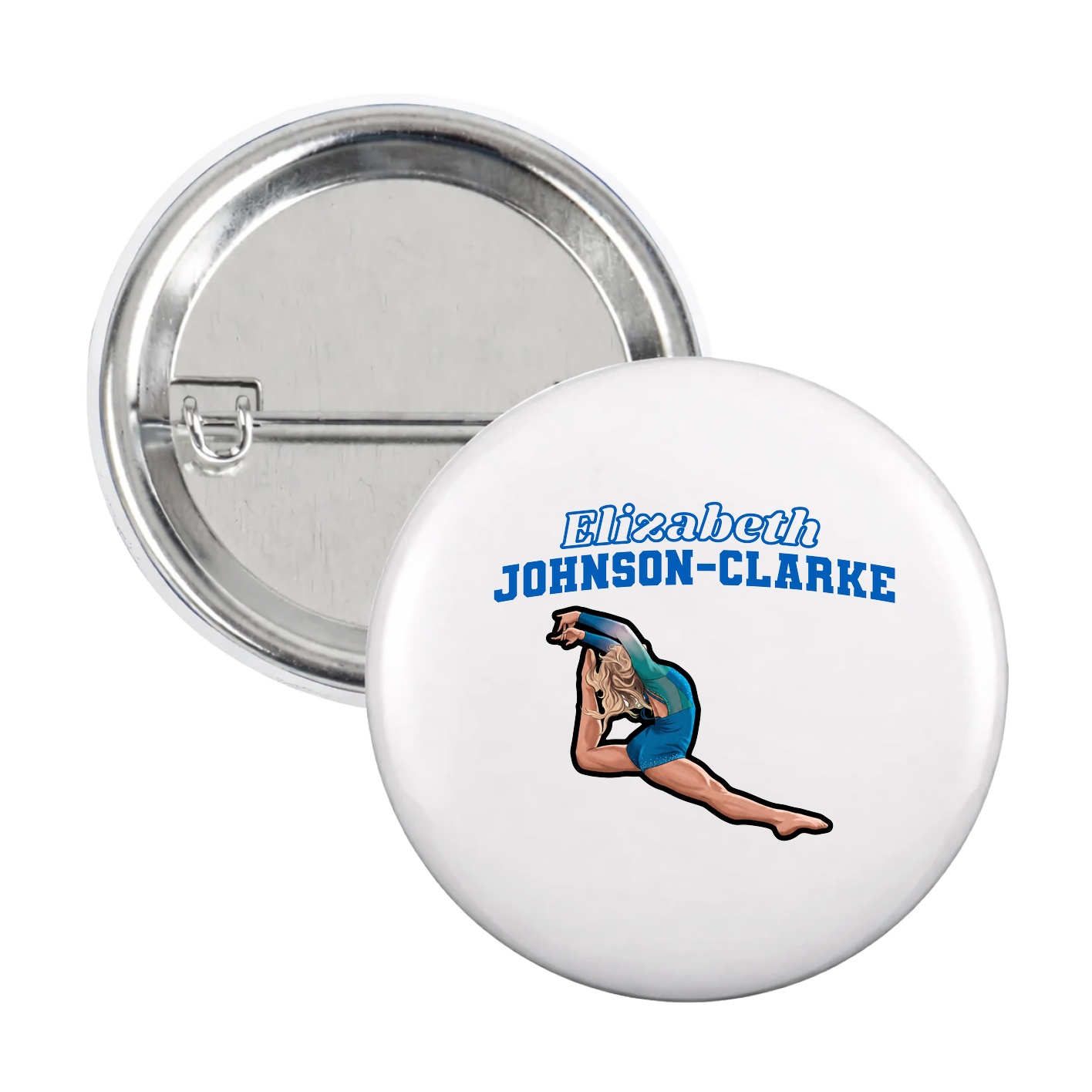 Game Day Button — Name Arch in White