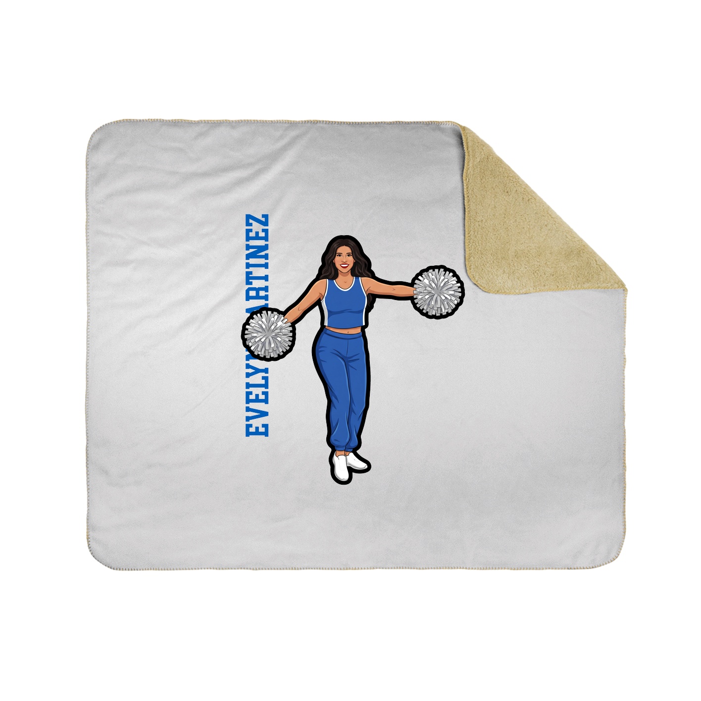 Throw Blanket — Name Vertical in White