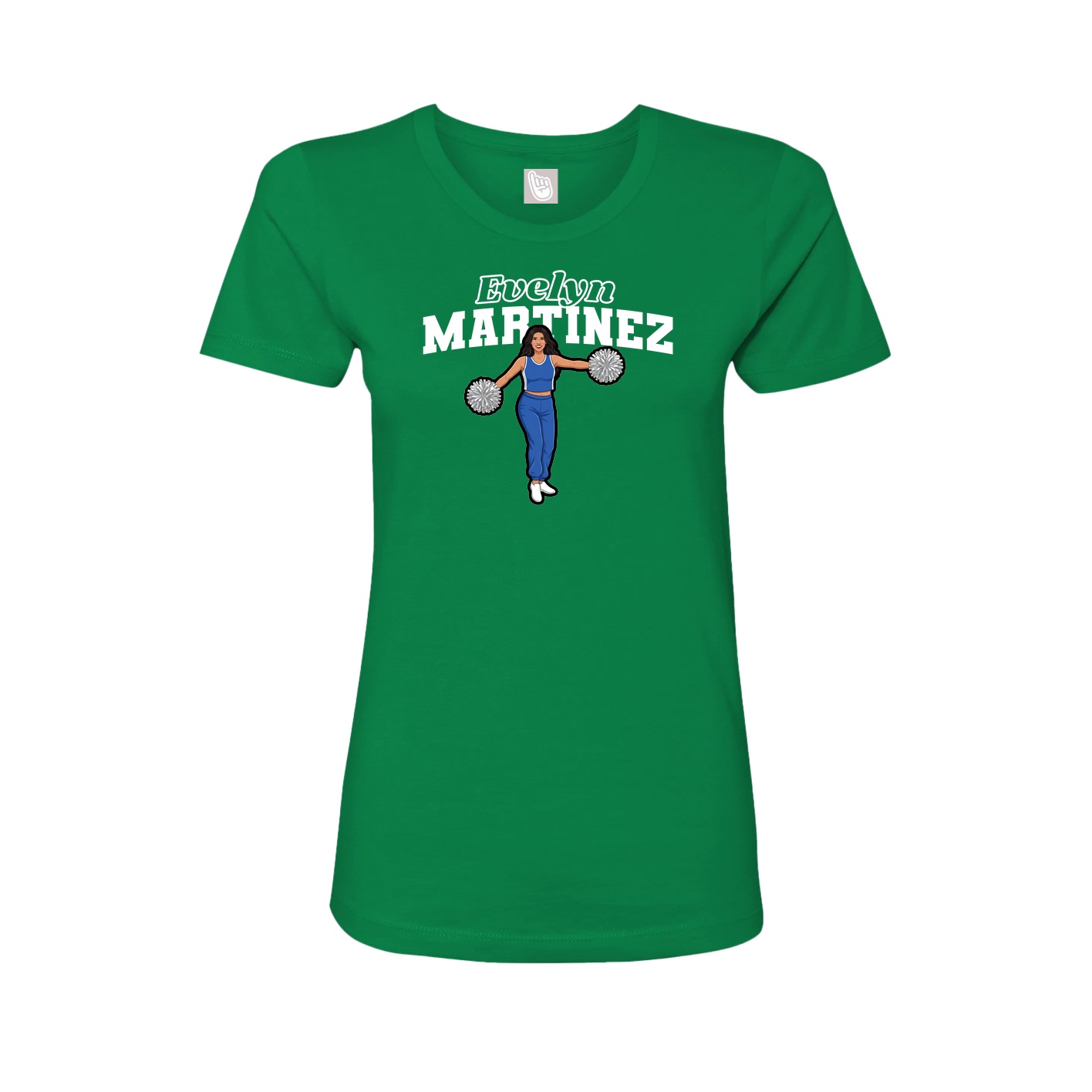 Fitted Women's Tee — Name Arch in Green