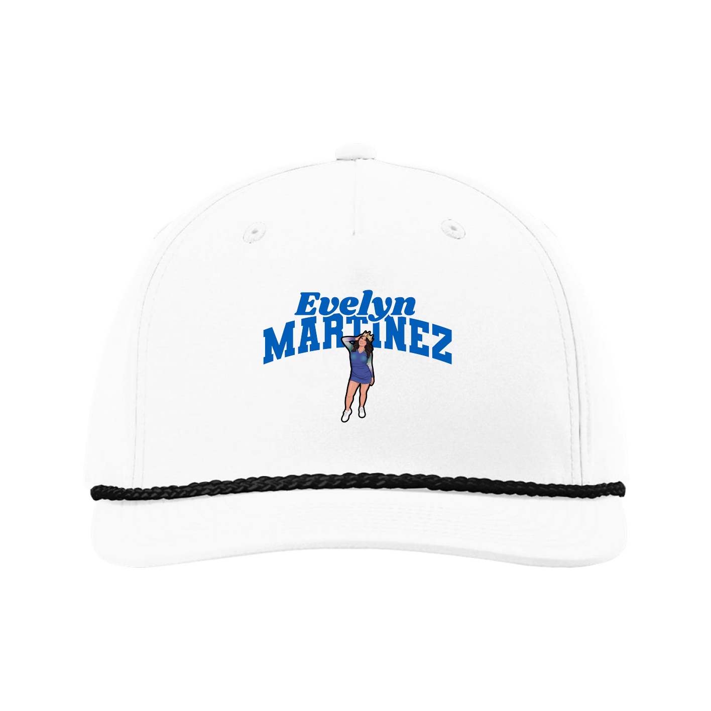 Five-Panel Classic Rope Cap — Signature Arch in White