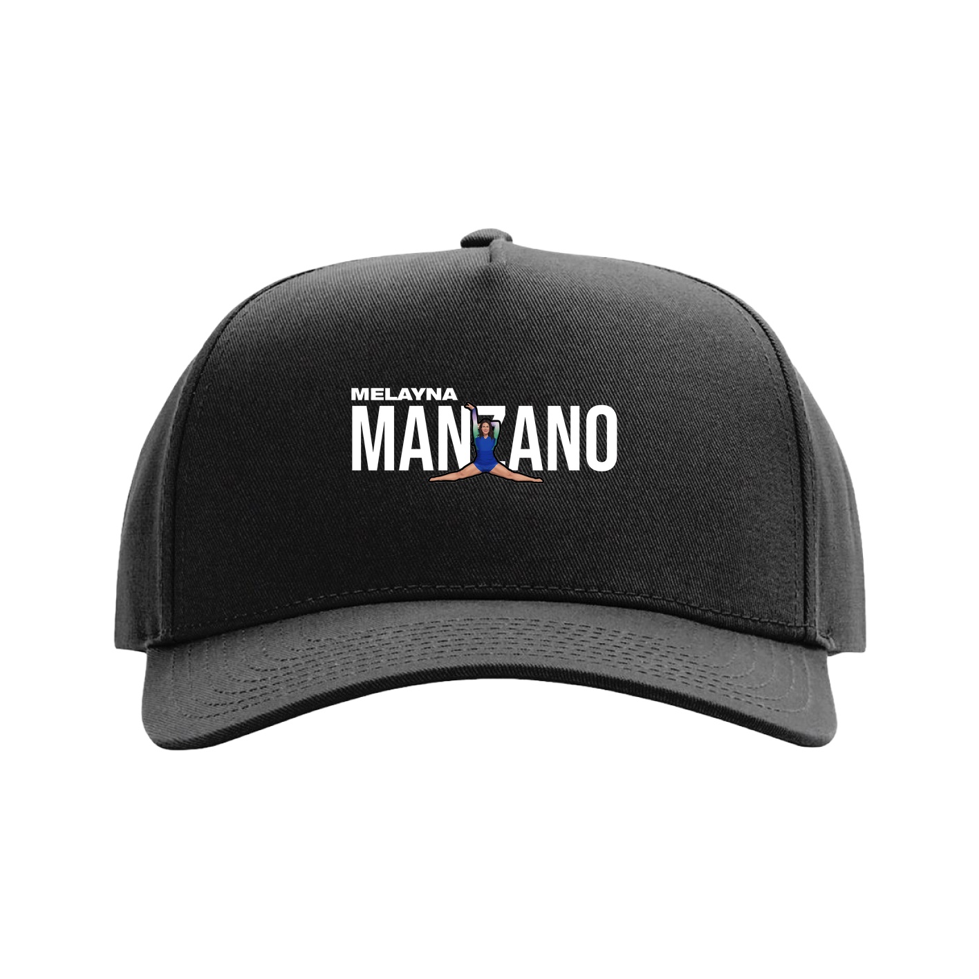 Full Fabric Five-Panel Champ Cap — Player Name in Black