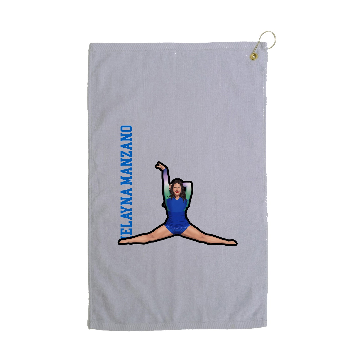Golf Towel — Name Vertical in Grey